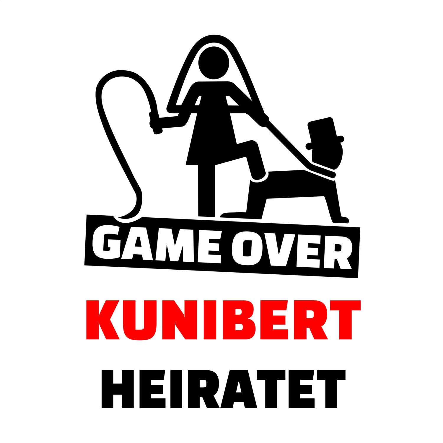 JGA T-Shirt »Game Over« für den Namen »Kunibert«