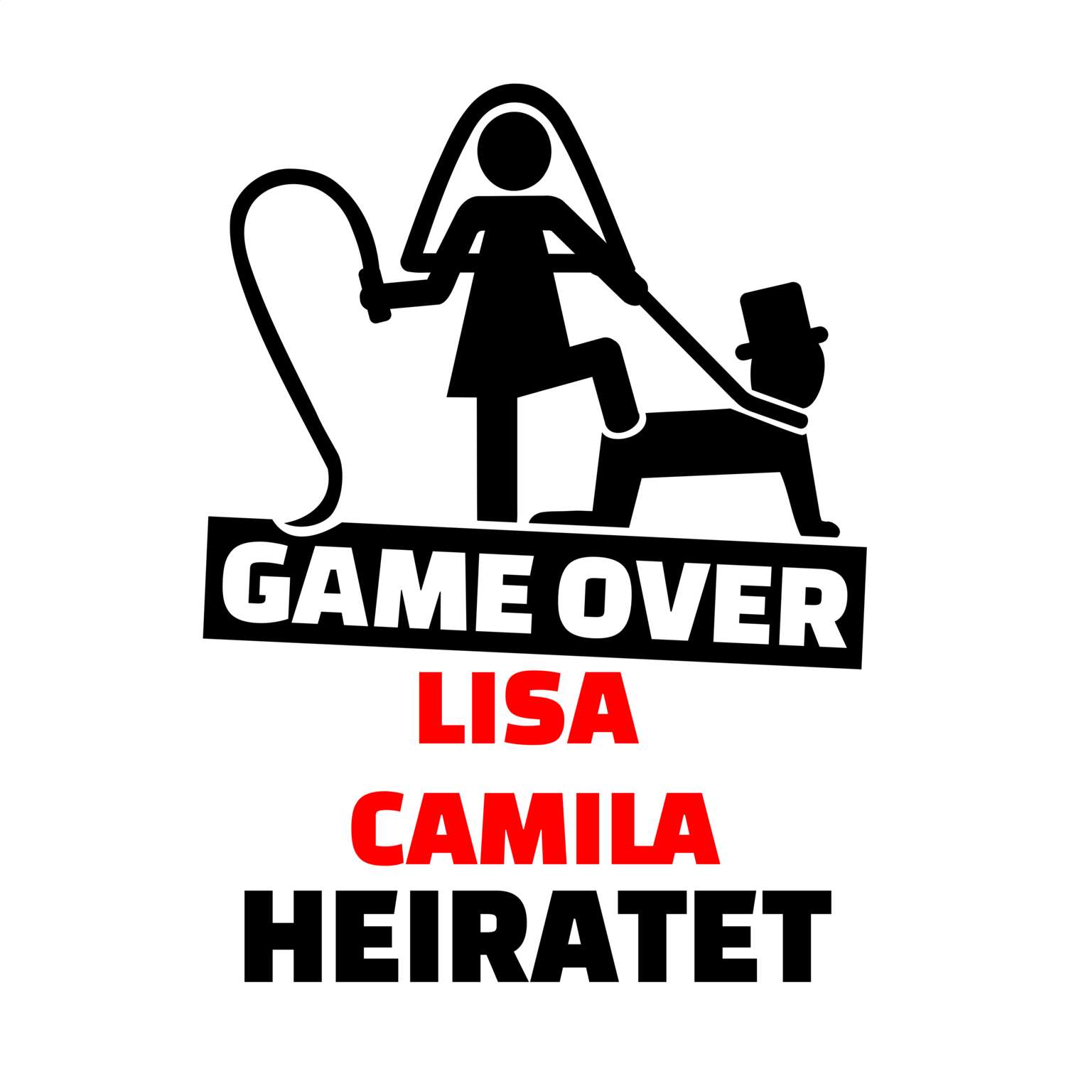 JGA T-Shirt »Game Over« für den Namen »Lisa Camila«