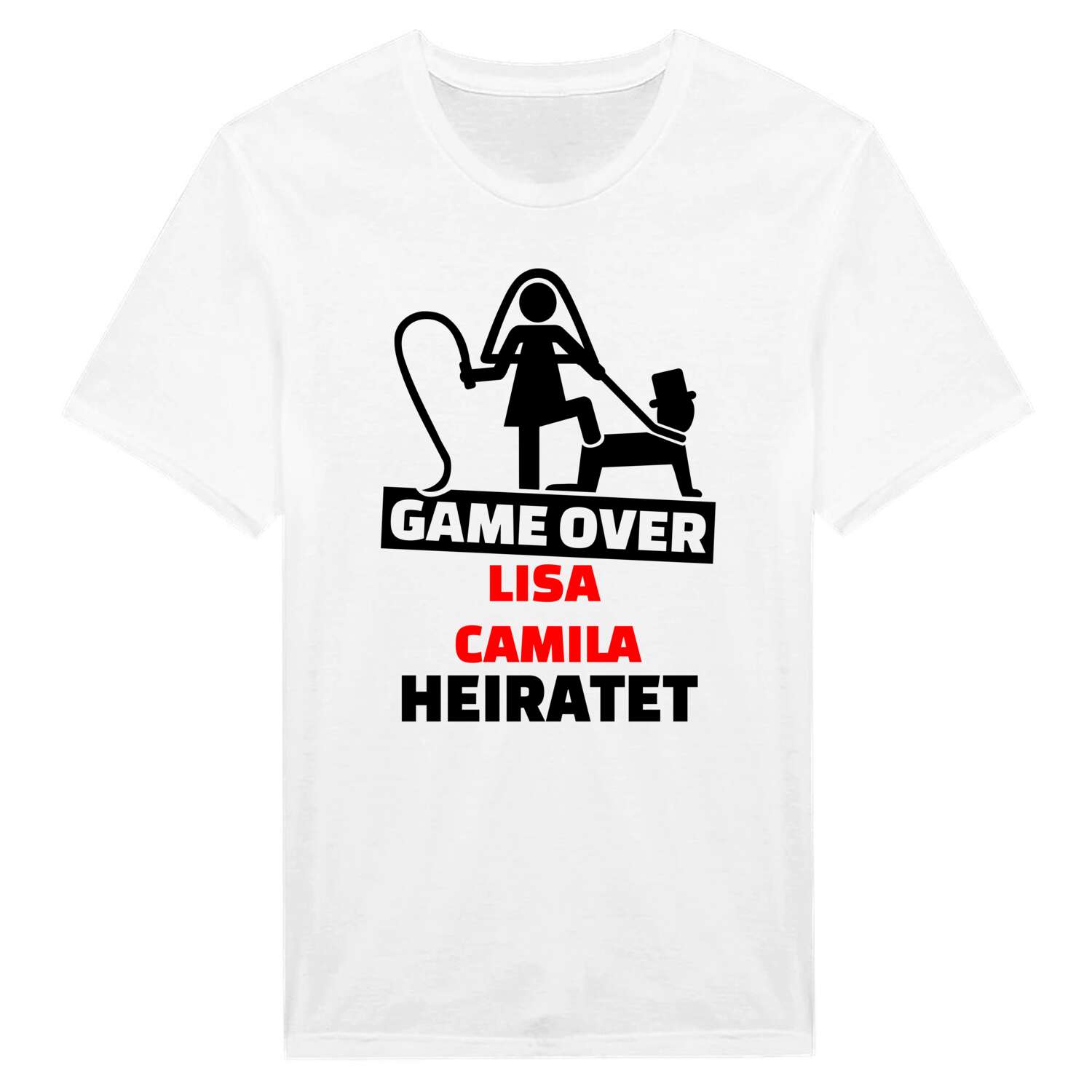 JGA T-Shirt »Game Over« für den Namen »Lisa Camila«