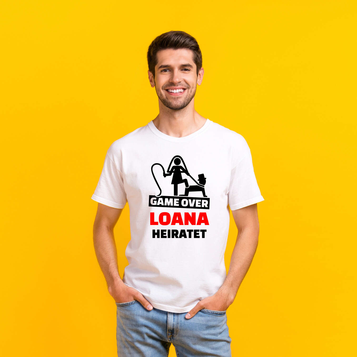 JGA T-Shirt »Game Over« für den Namen »Loana«