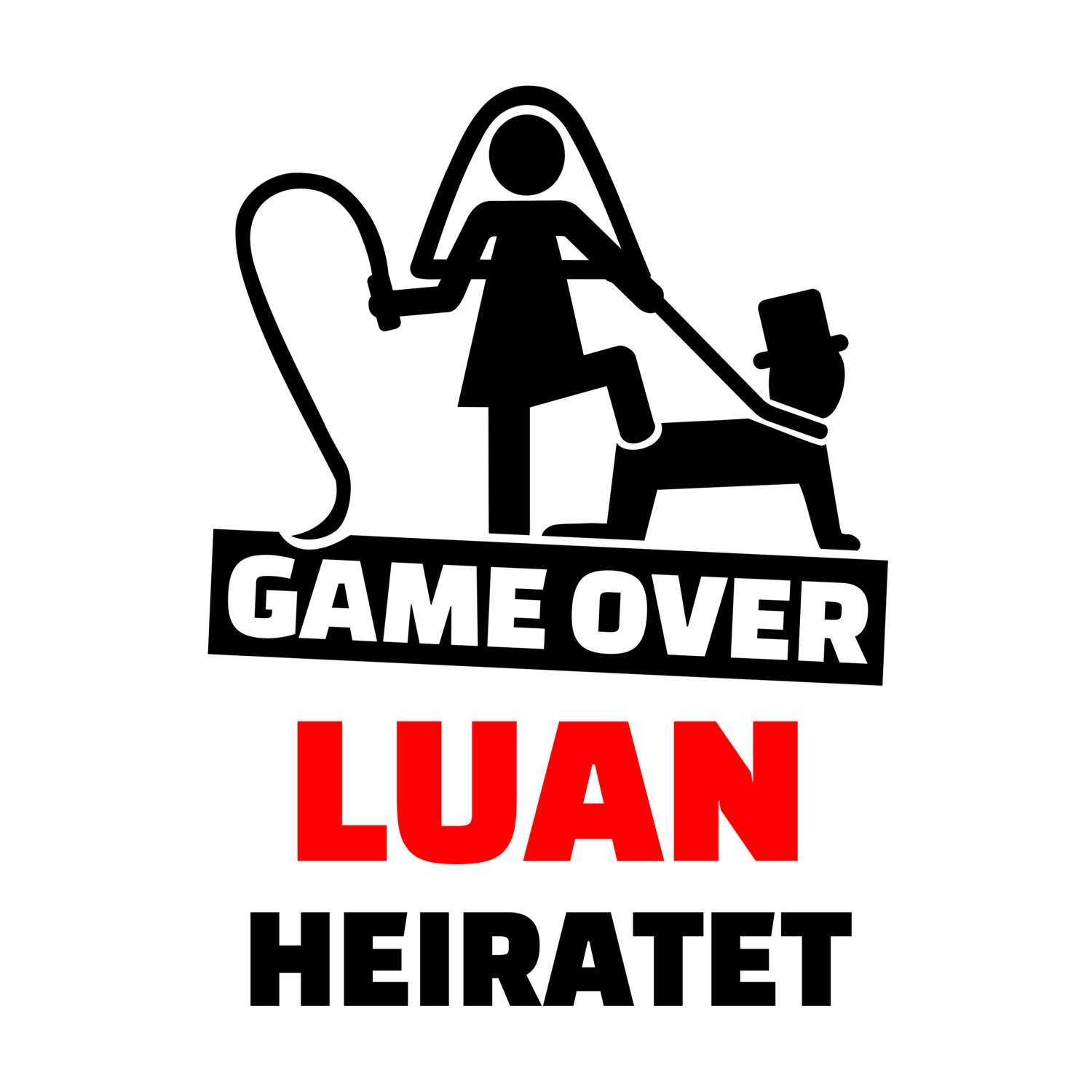 JGA T-Shirt »Game Over« für den Namen »Luan«