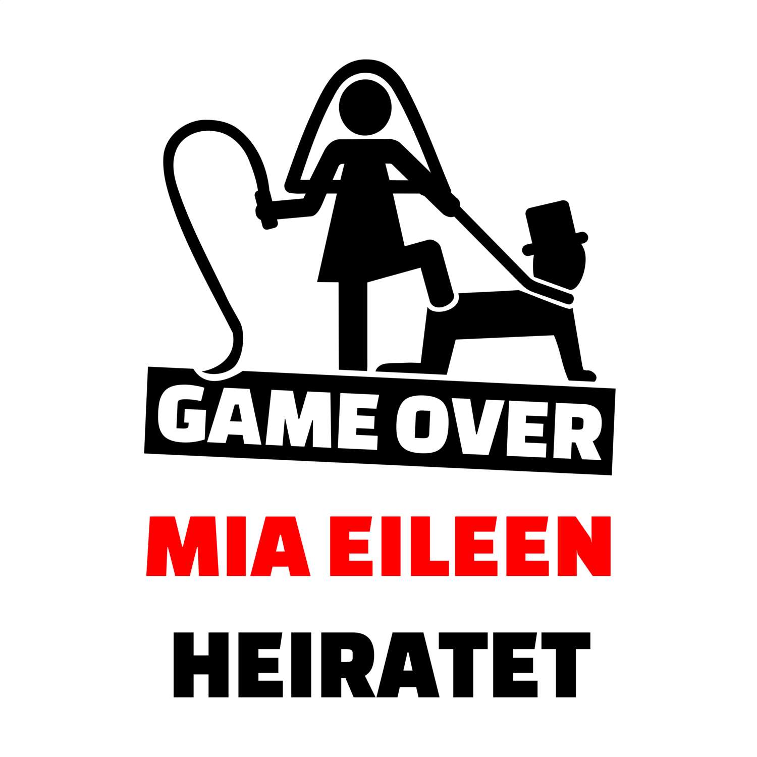 JGA T-Shirt »Game Over« für den Namen »Mia Eileen«