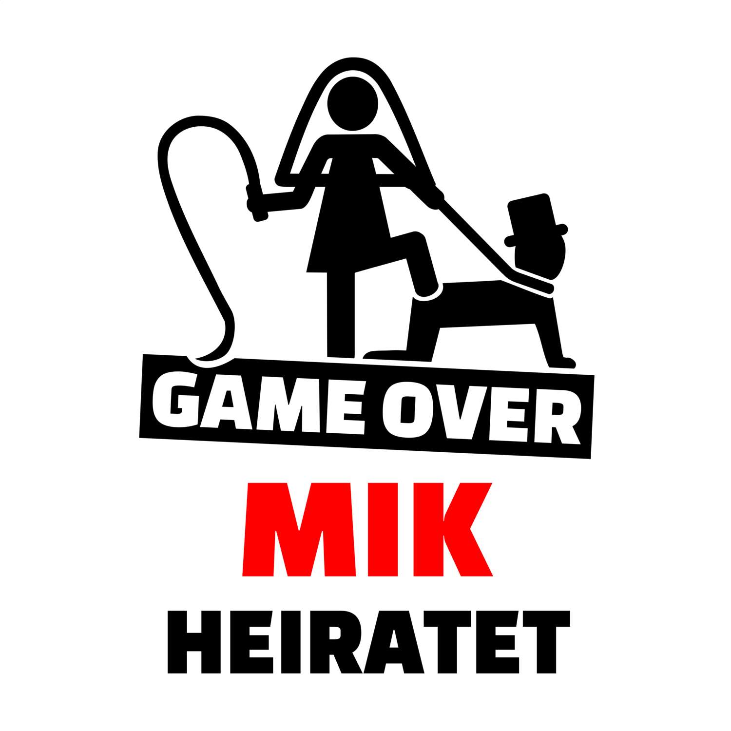 JGA T-Shirt »Game Over« für den Namen »Mik«