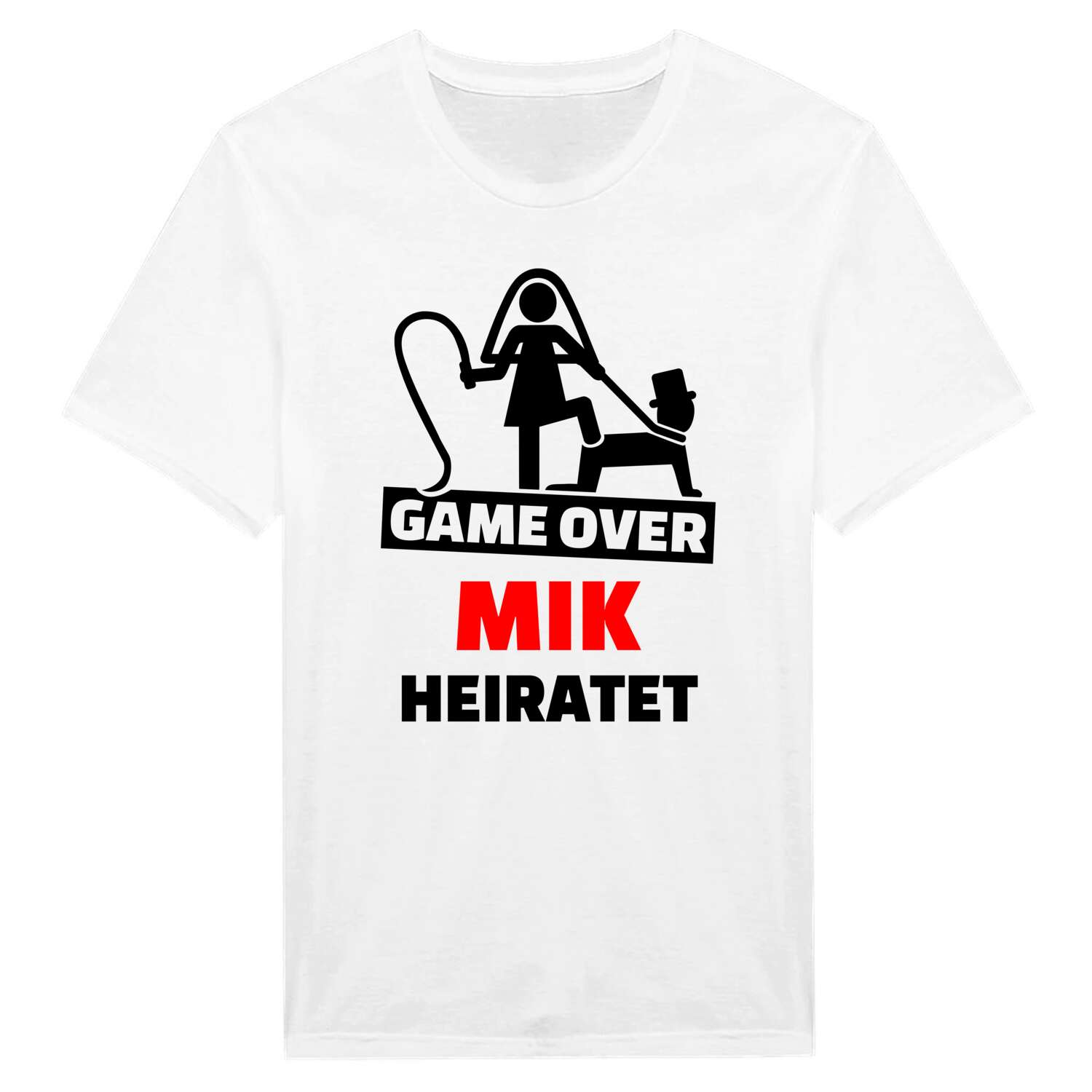 JGA T-Shirt »Game Over« für den Namen »Mik«