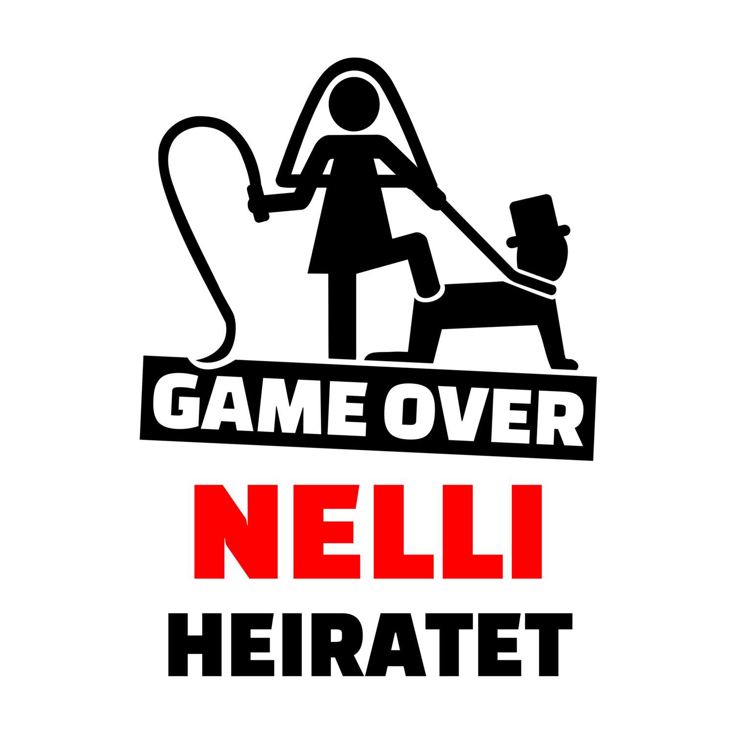 JGA T-Shirt »Game Over« für den Namen »Nelli«