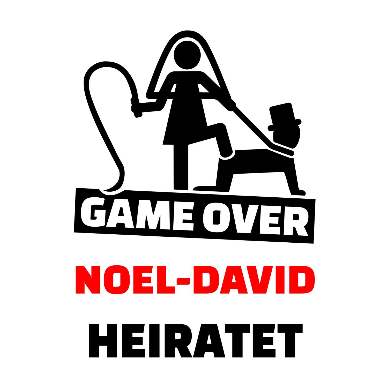 JGA T-Shirt »Game Over« für den Namen »Noel-David«