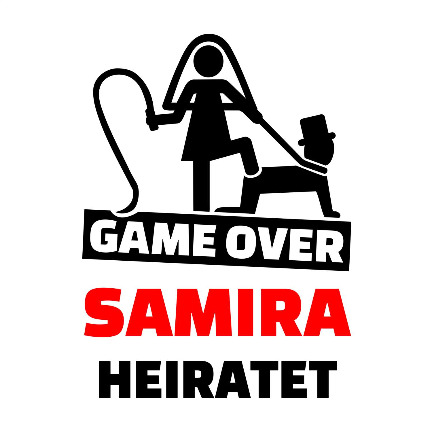 JGA T-Shirt »Game Over« für den Namen »Samira«