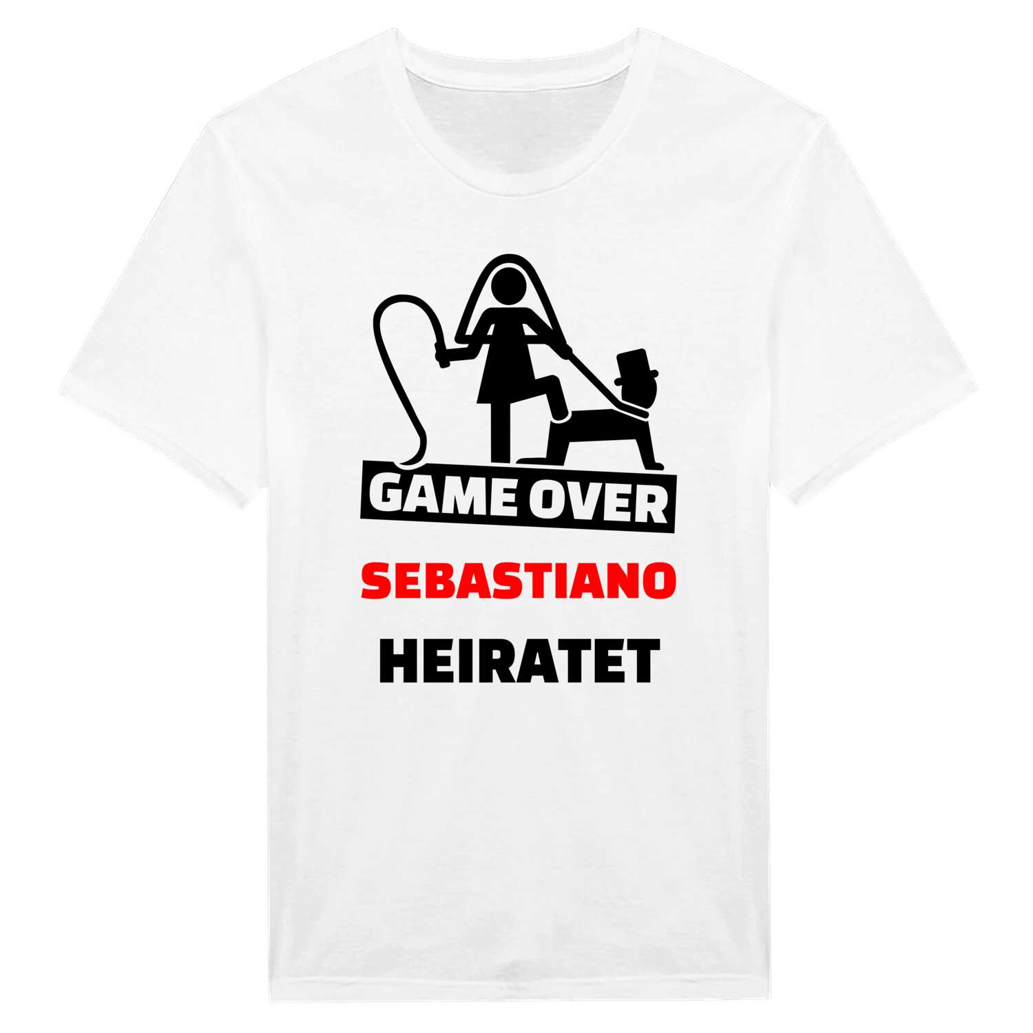 JGA T-Shirt »Game Over« für den Namen »Sebastiano«