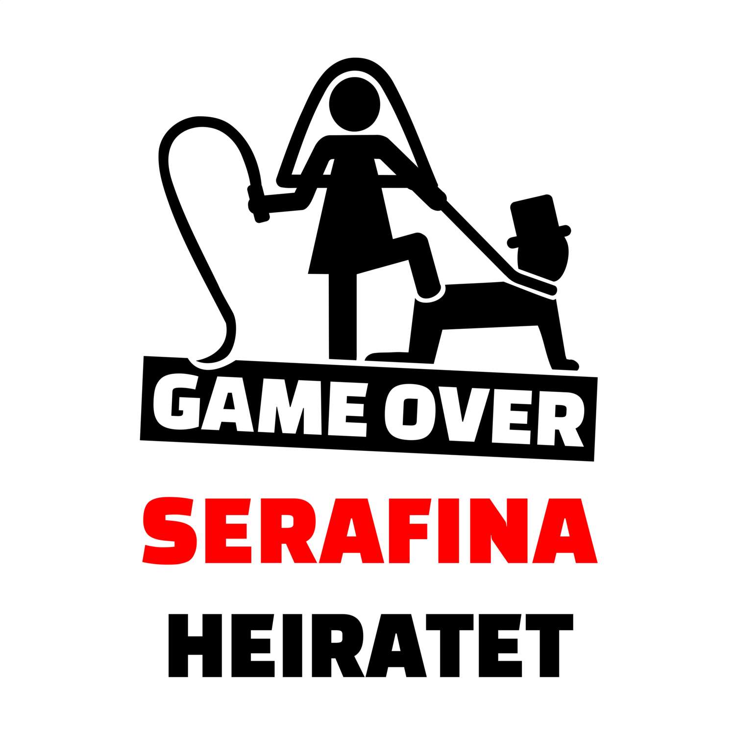 JGA T-Shirt »Game Over« für den Namen »Serafina«