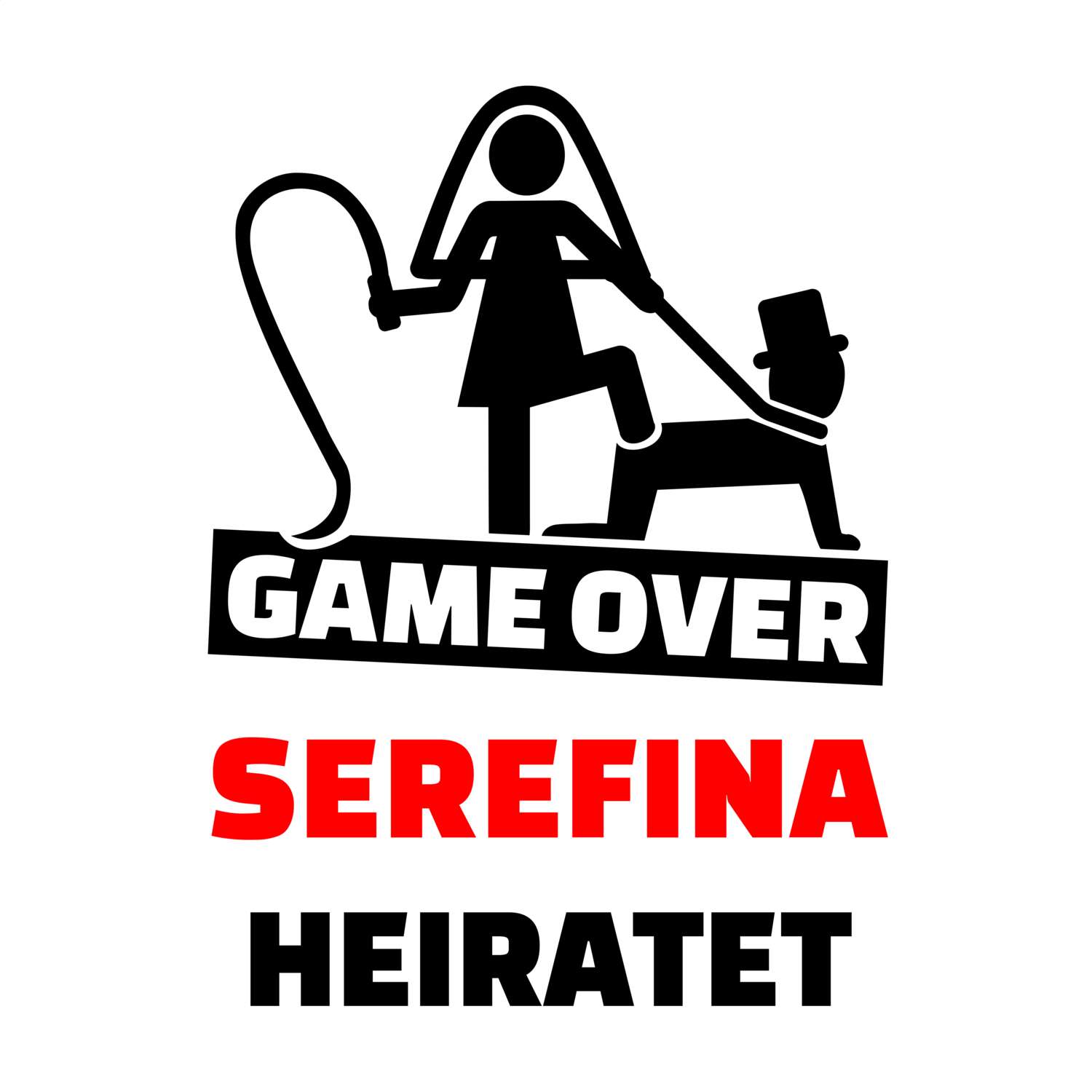 JGA T-Shirt »Game Over« für den Namen »Serefina«