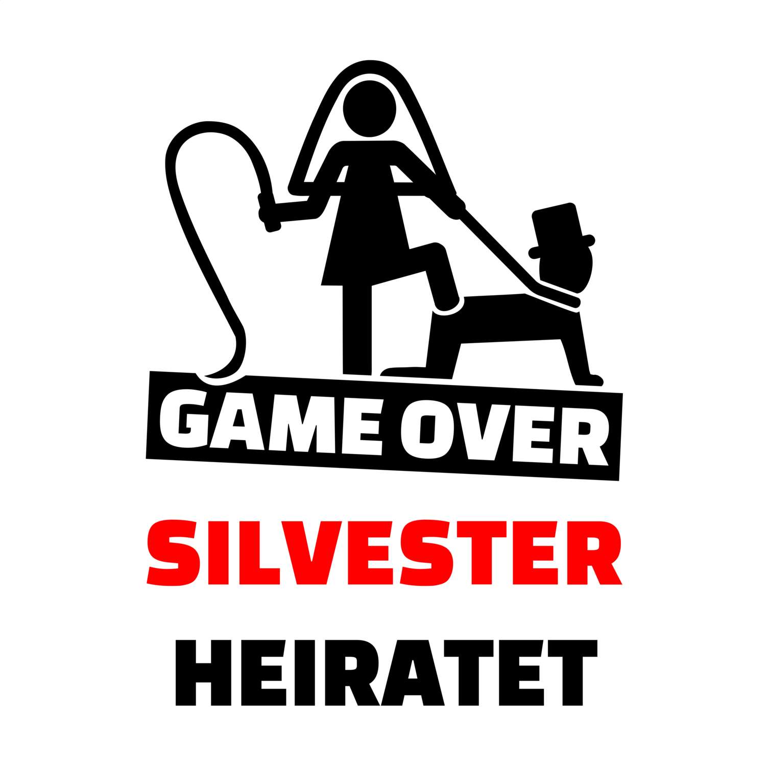 JGA T-Shirt »Game Over« für den Namen »Silvester«