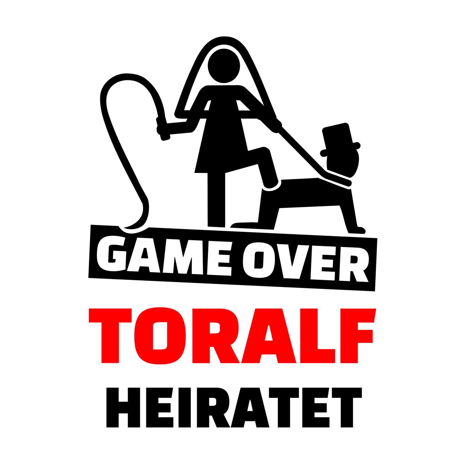 JGA T-Shirt »Game Over« für den Namen »Toralf«