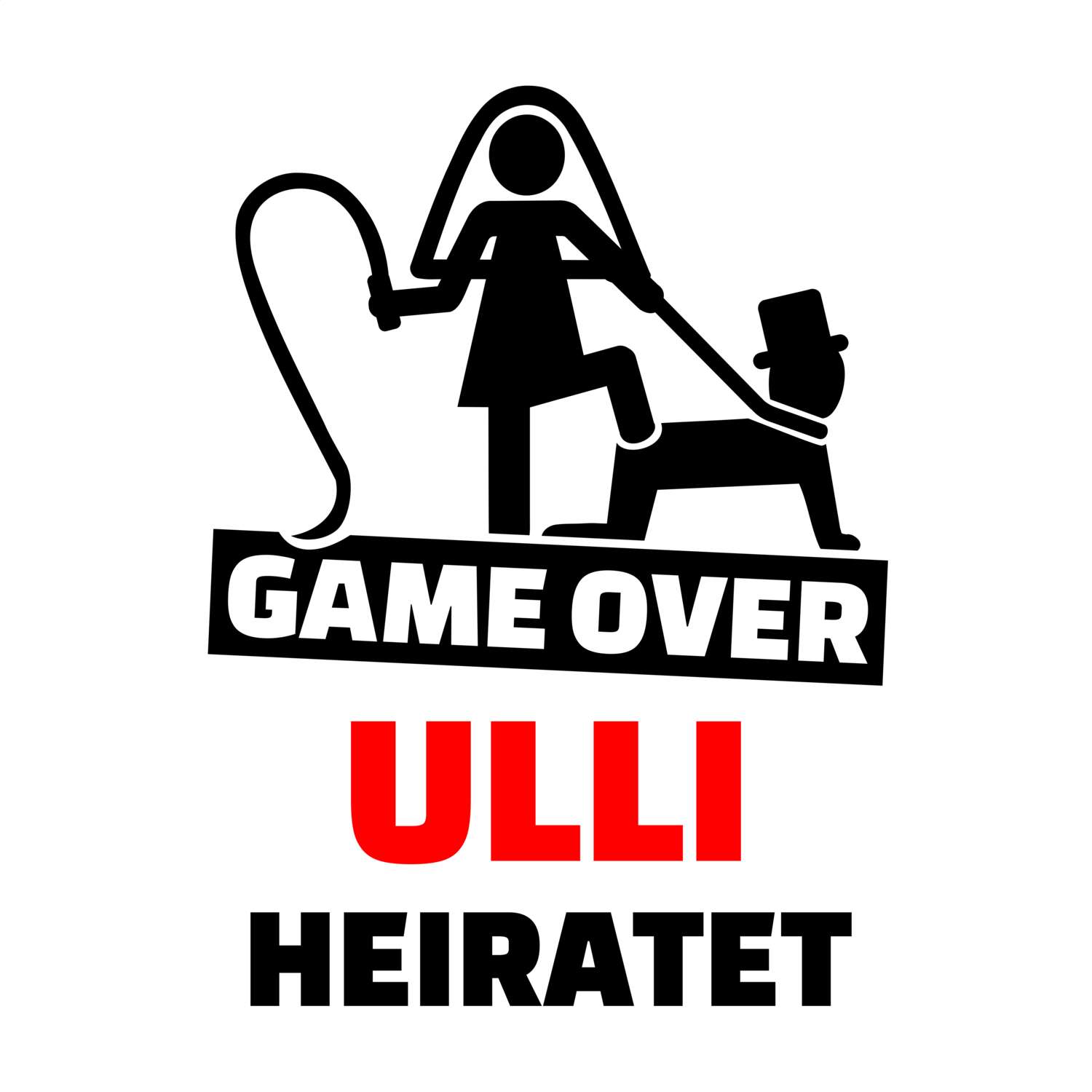 JGA T-Shirt »Game Over« für den Namen »Ulli«