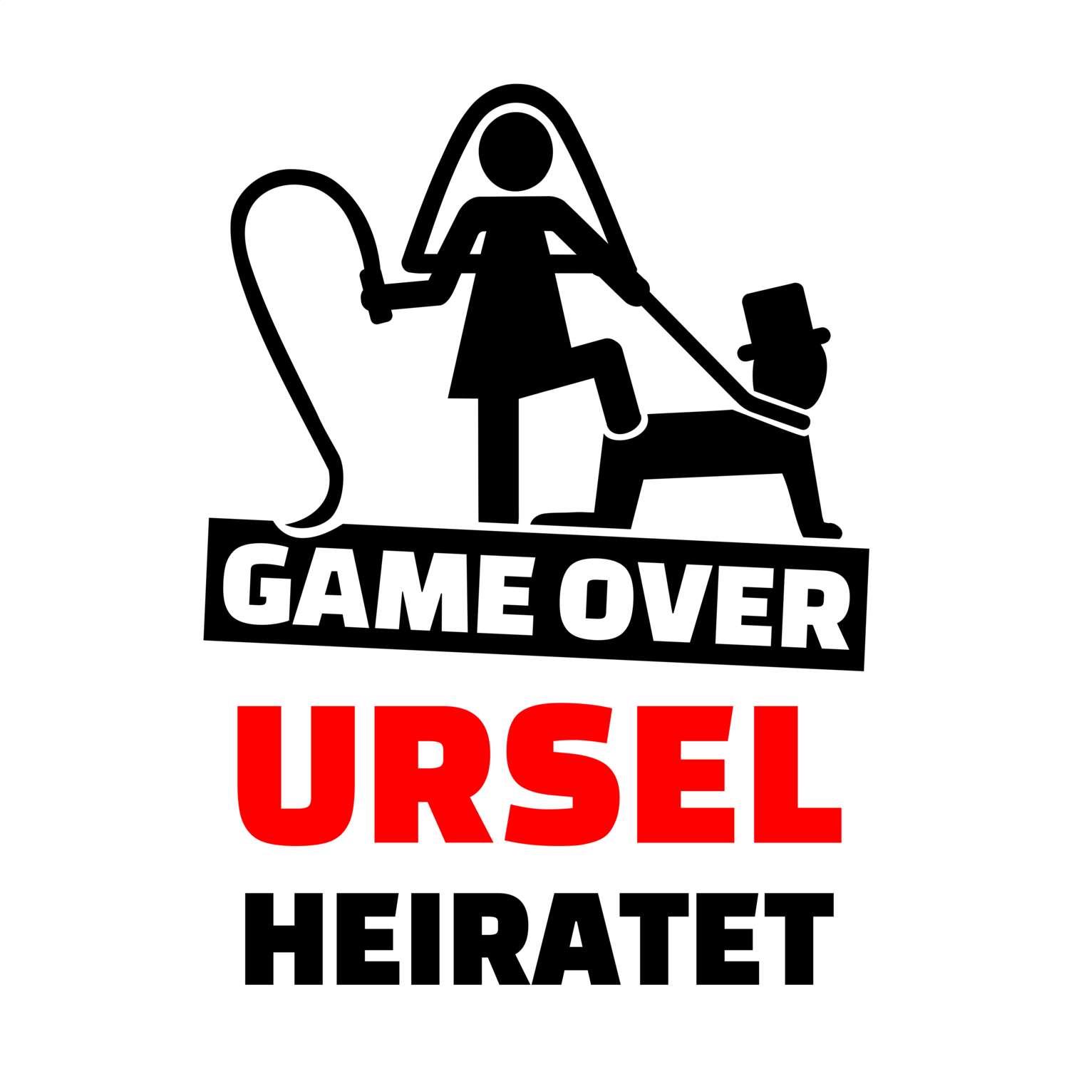 JGA T-Shirt »Game Over« für den Namen »Ursel«