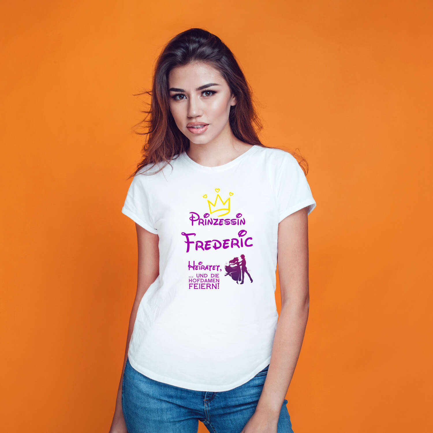 JGA T-Shirt »Prinzessin heiratet« für den Namen »Frederic«