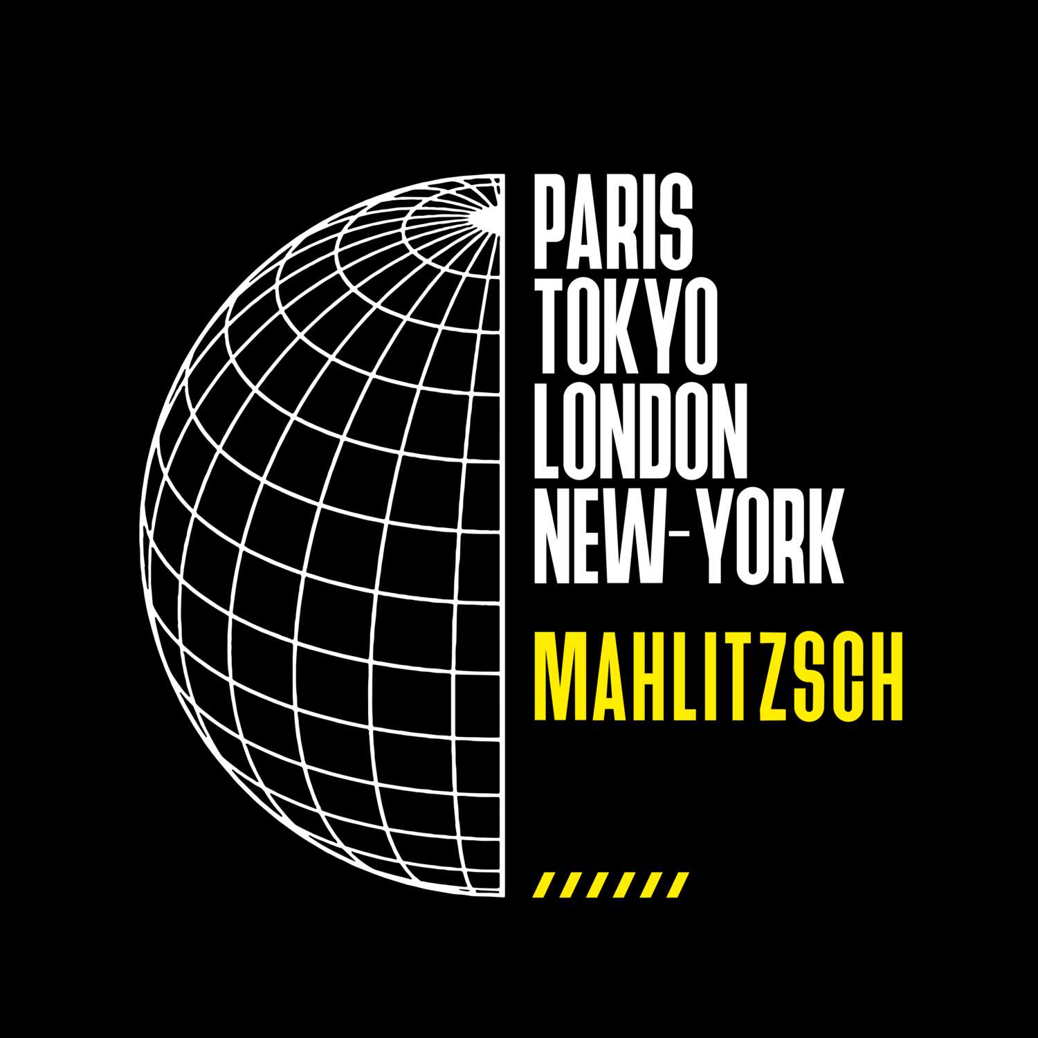 T-Shirt »Paris Tokyo London« für den Ort »Mahlitzsch«