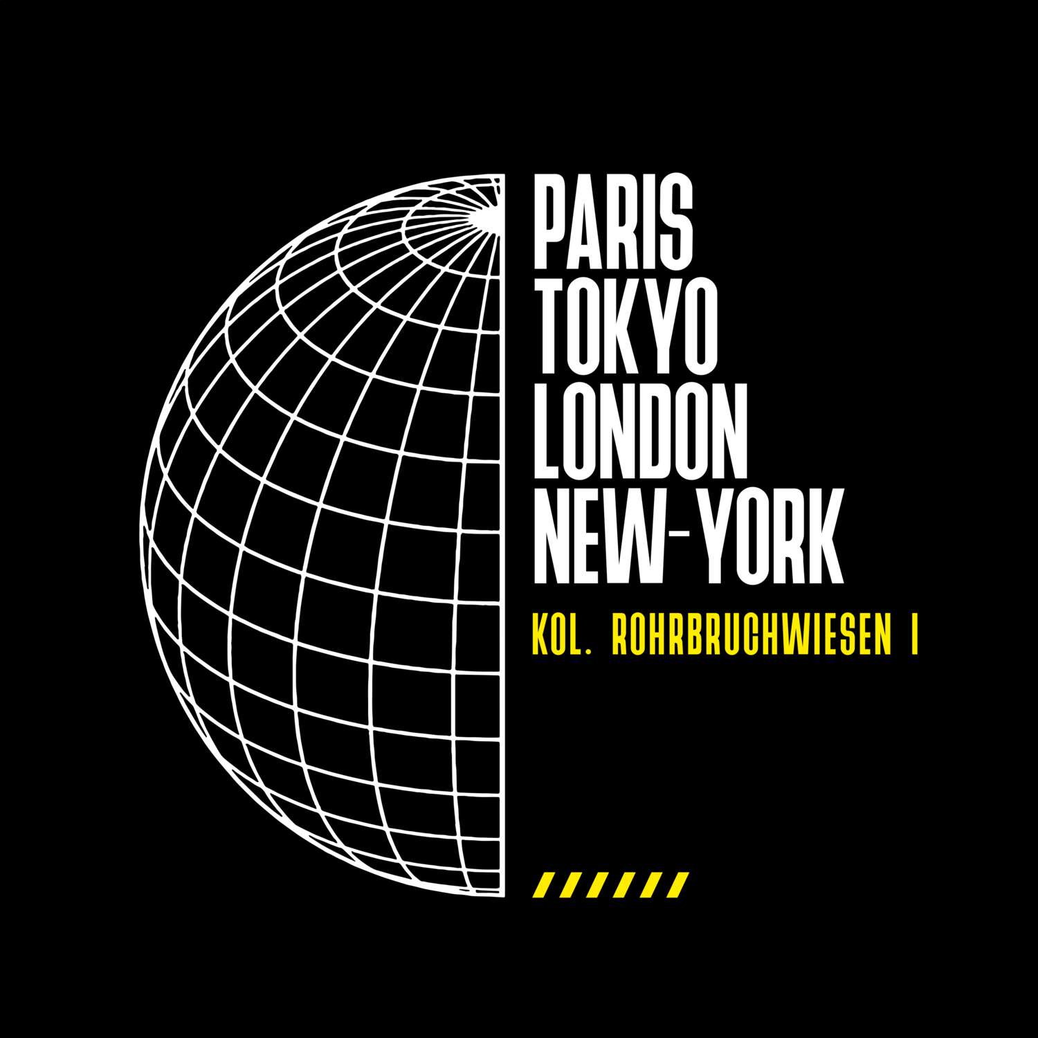 T-Shirt »Paris Tokyo London« für den Ort »Kol. Rohrbruchwiesen I«