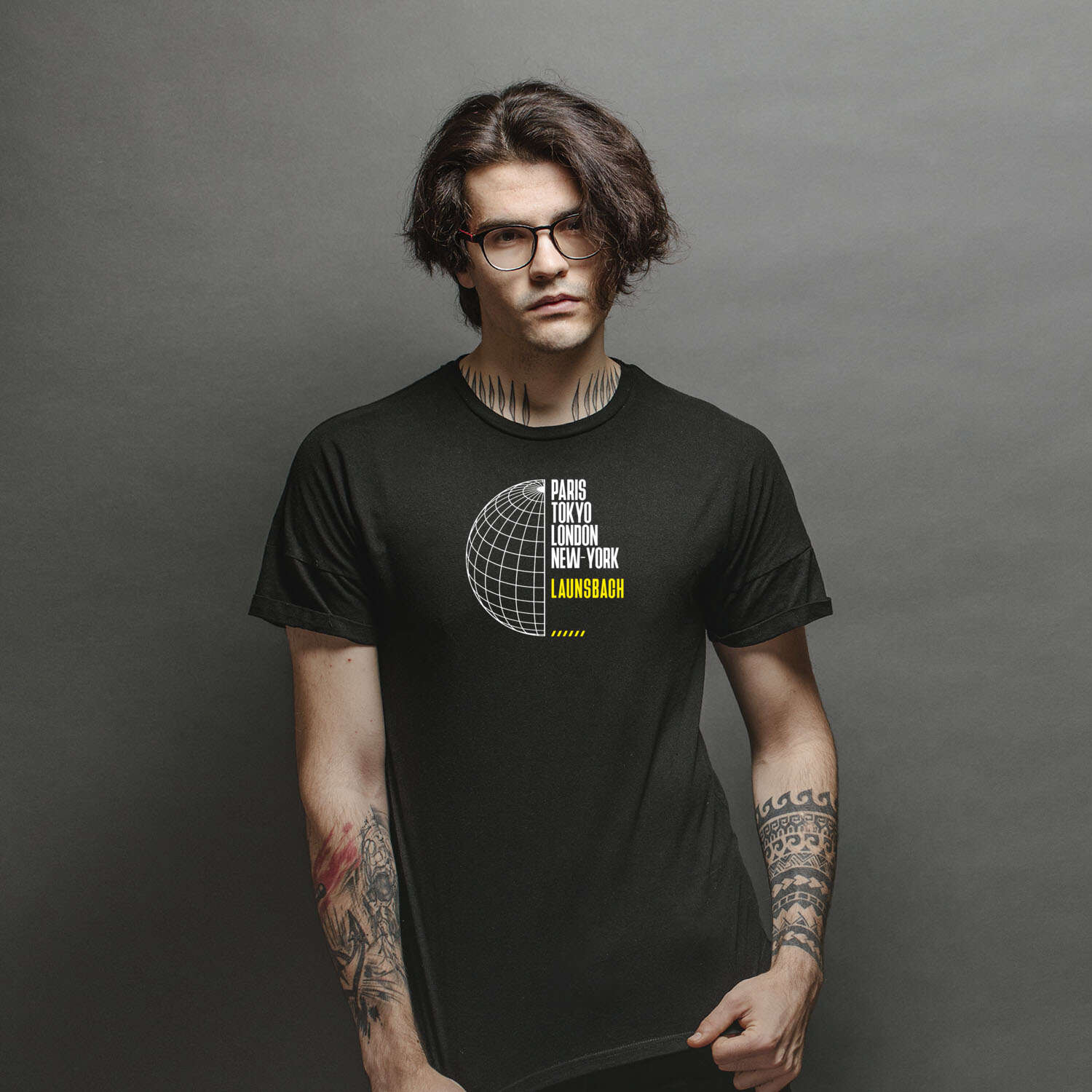 T-Shirt »Paris Tokyo London« für den Ort »Launsbach«