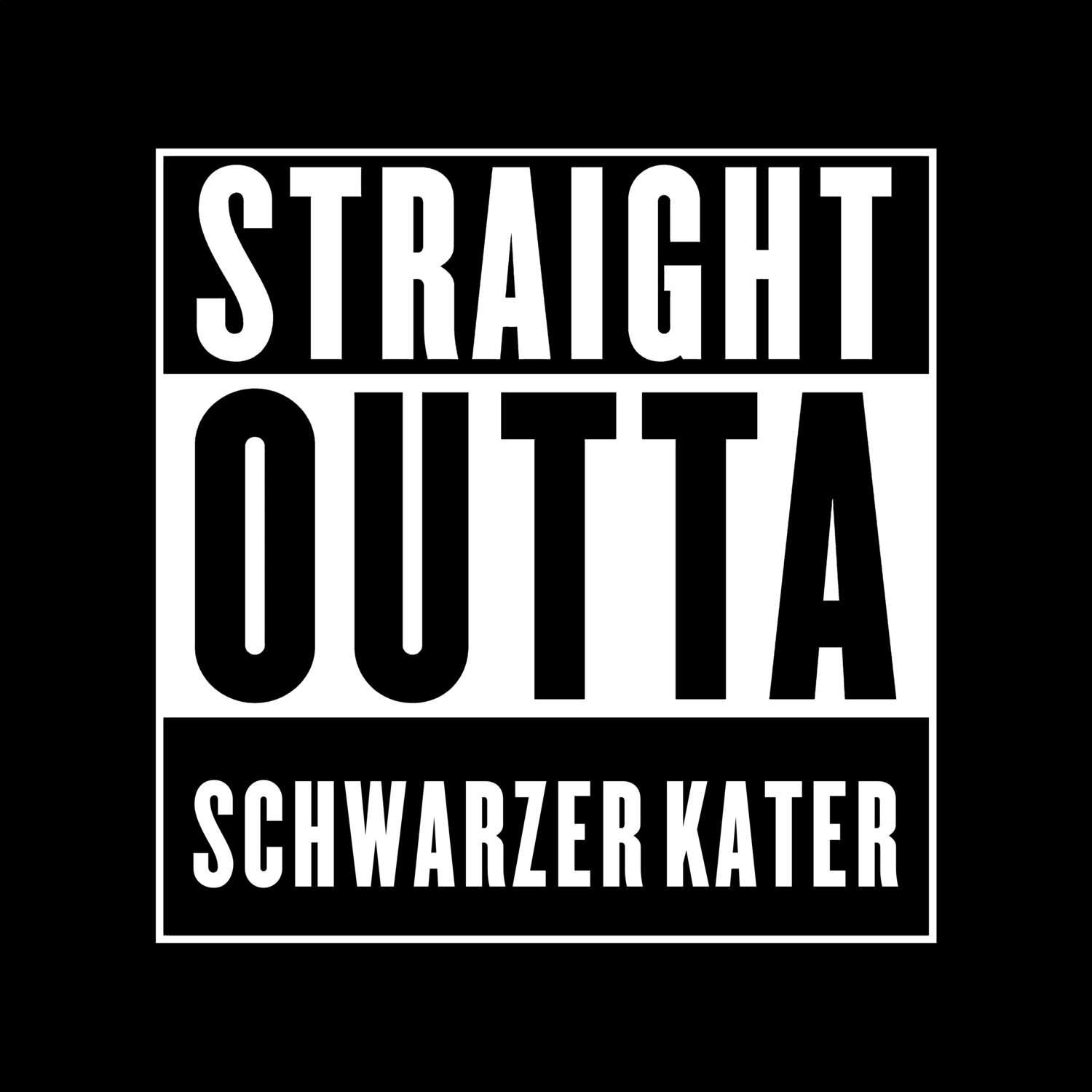 Schwarzer Kater T-Shirt »Straight Outta«