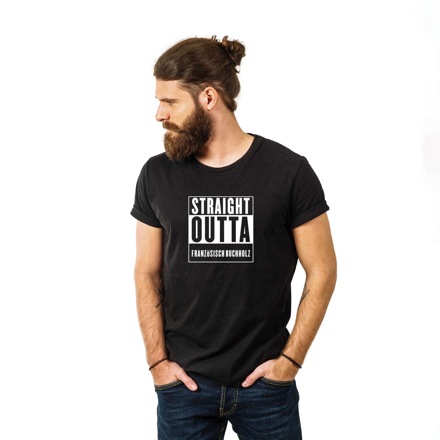 T-Shirt »Straight Outta« für den Ort »Französisch Buchholz«