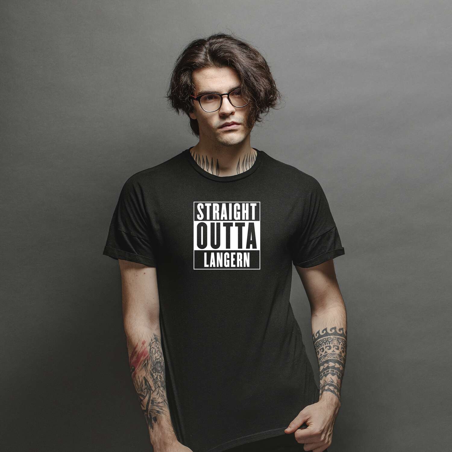 T-Shirt »Straight Outta« für den Ort »Langern«