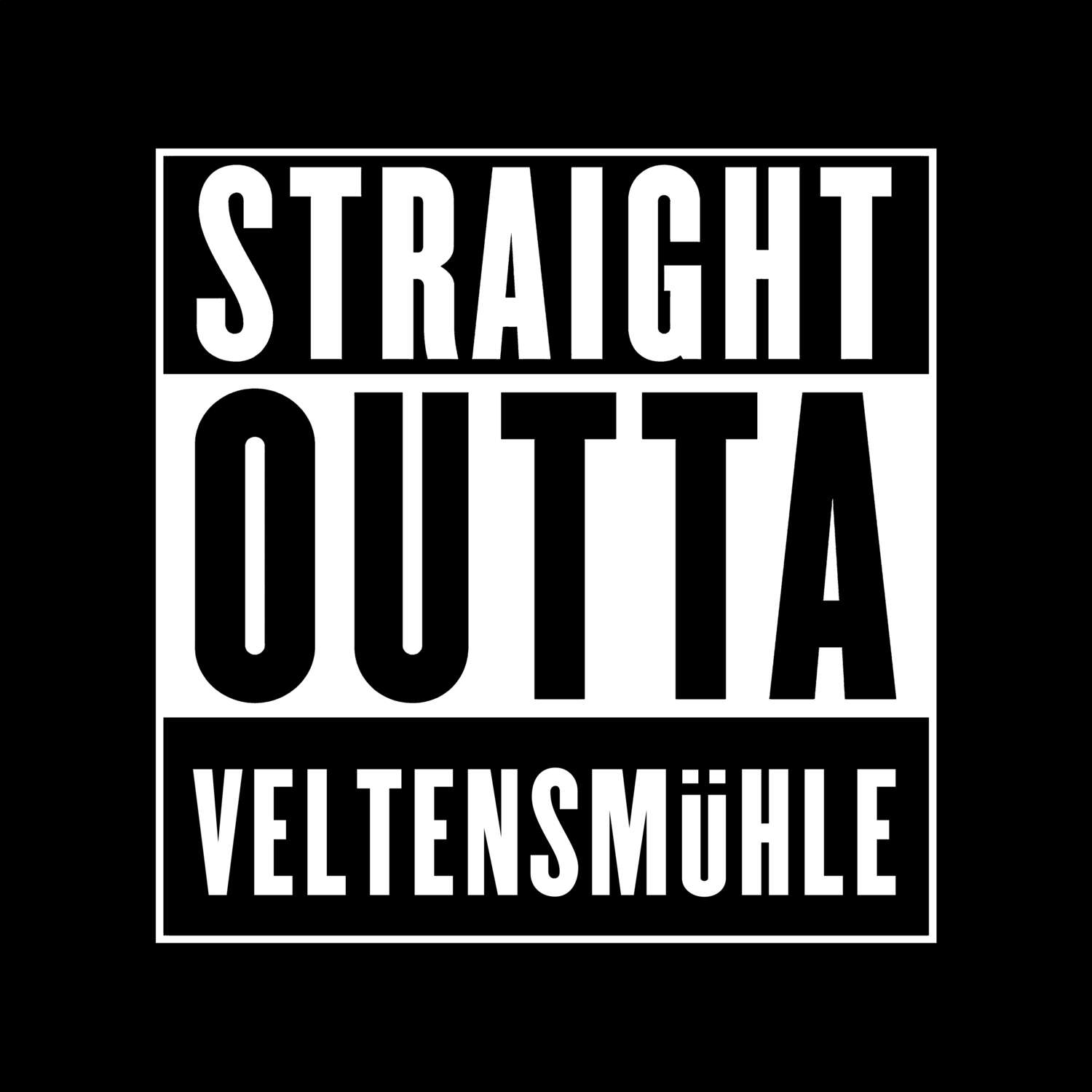 T-Shirt »Straight Outta« für den Ort »Veltensmühle«