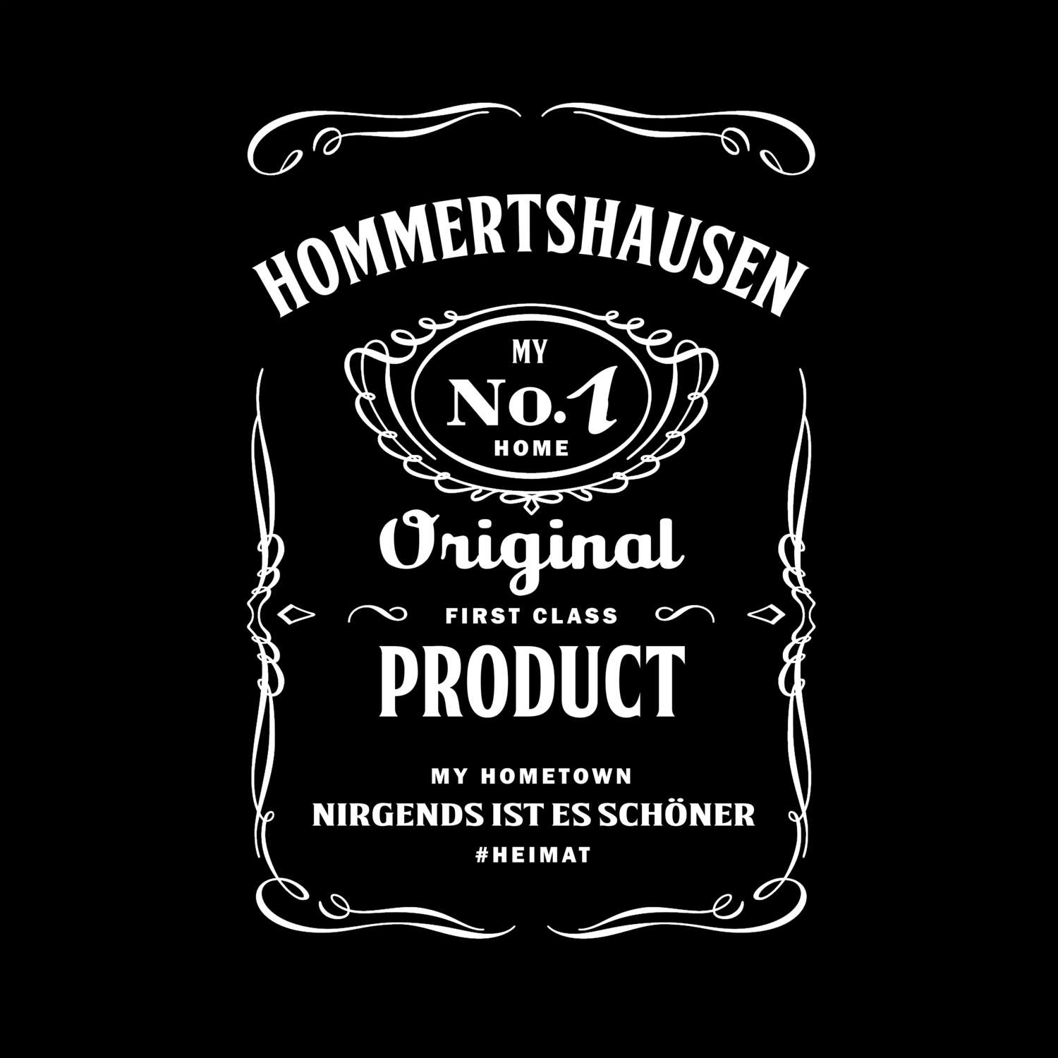 T-Shirt für Ort »Hommertshausen«, Design »Jackie«