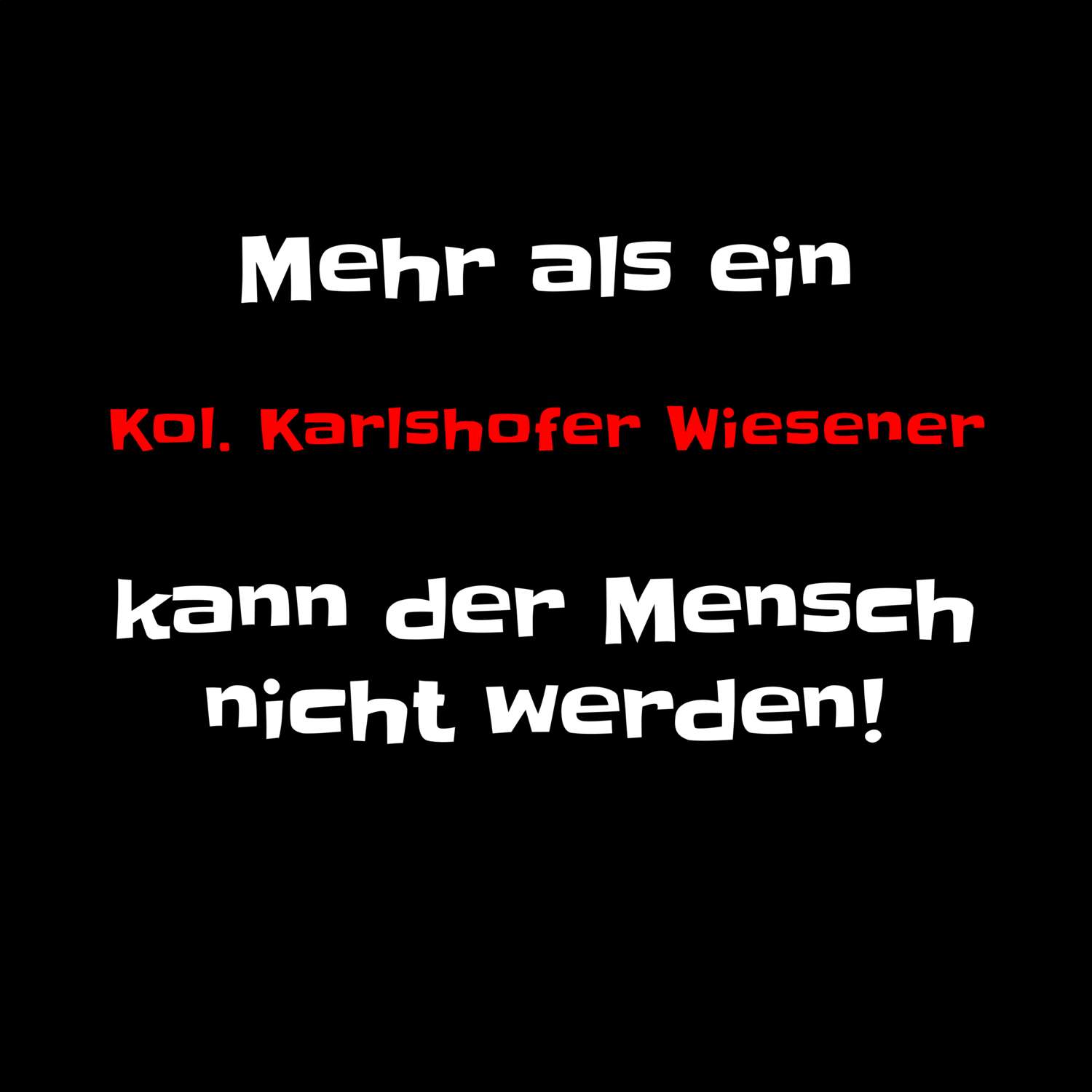 T-Shirt »Mehr als ein« für den Ort »Kol. Karlshofer Wiese«