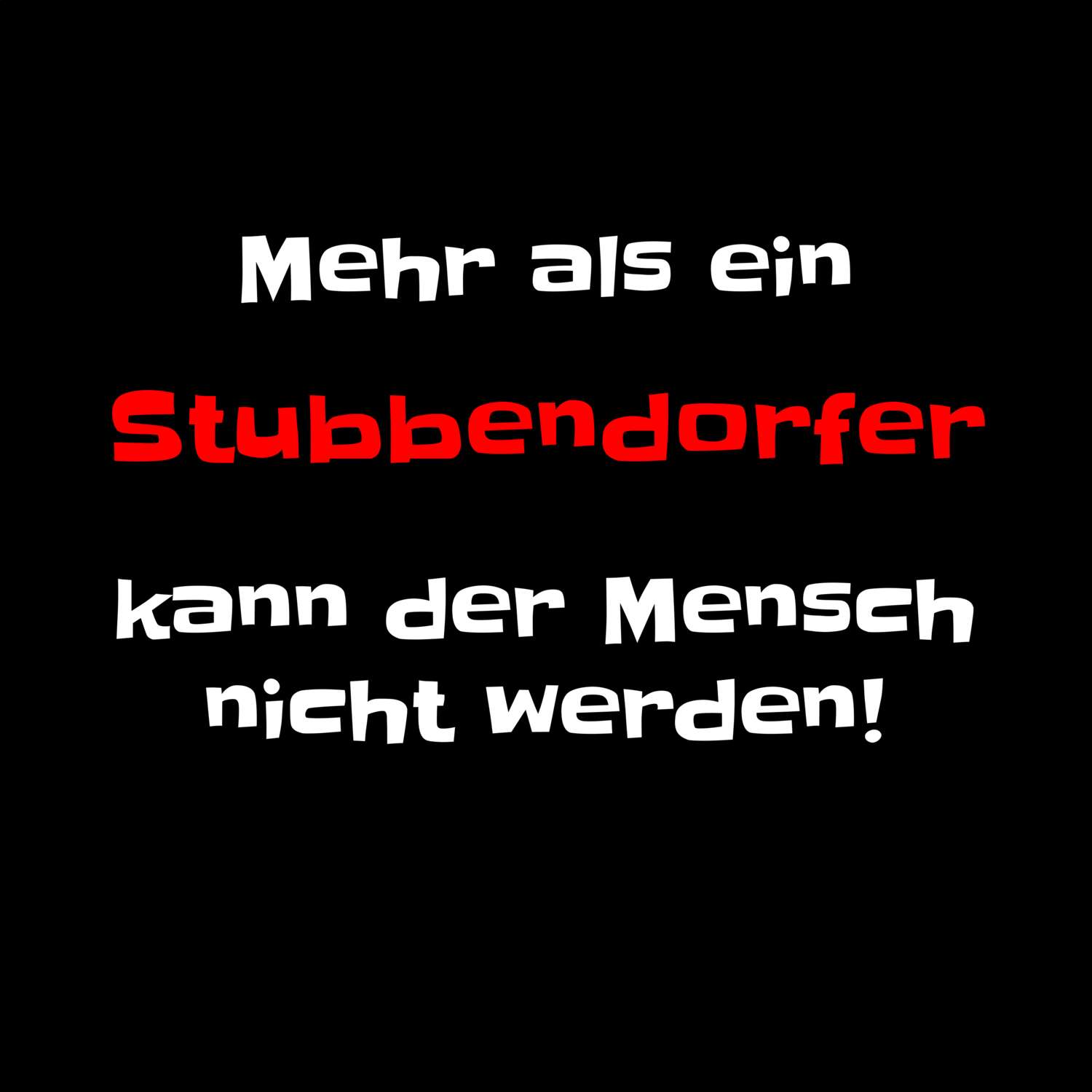 T-Shirt »Mehr als ein« für den Ort »Stubbendorf«