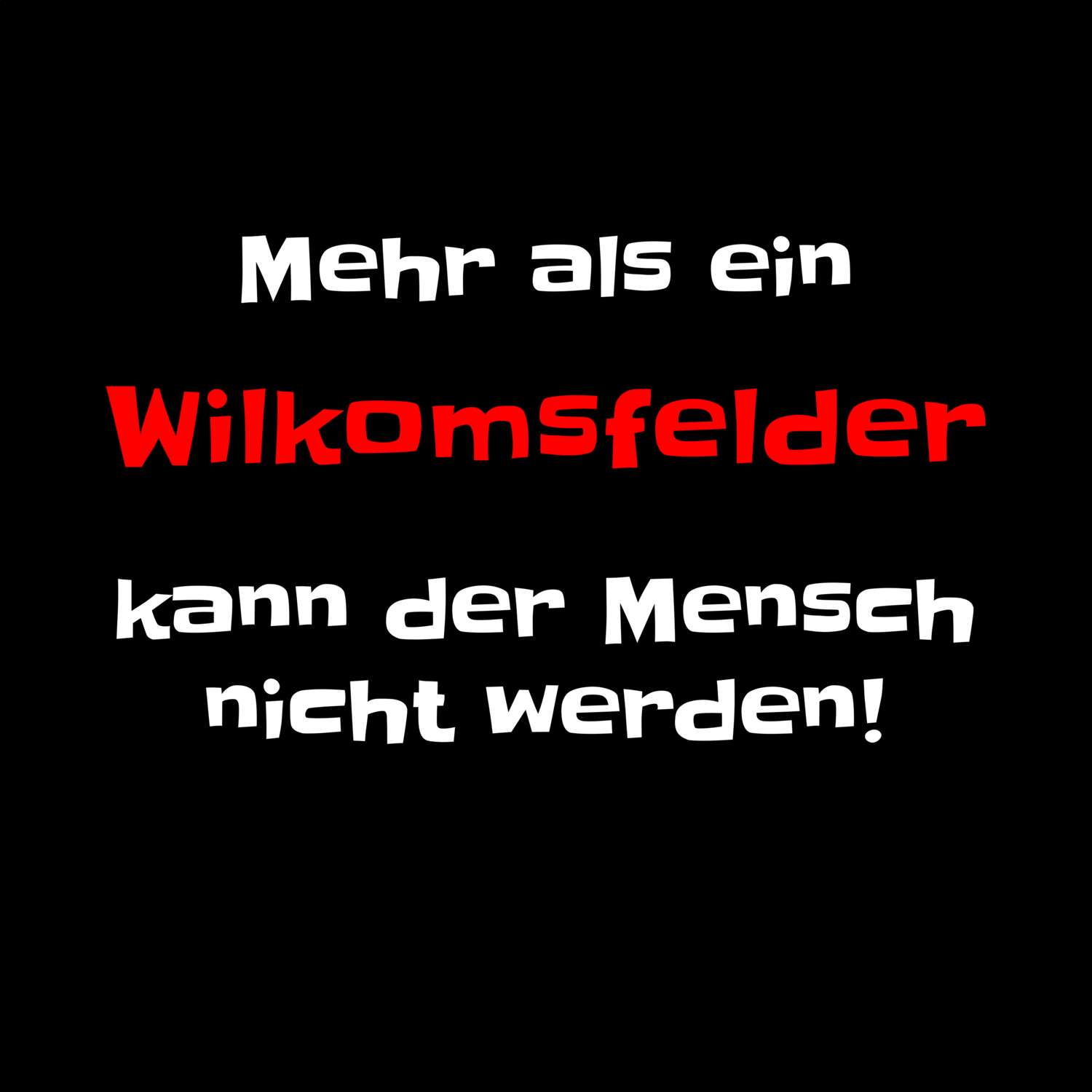 T-Shirt »Mehr als ein« für den Ort »Wilkomsfeld«