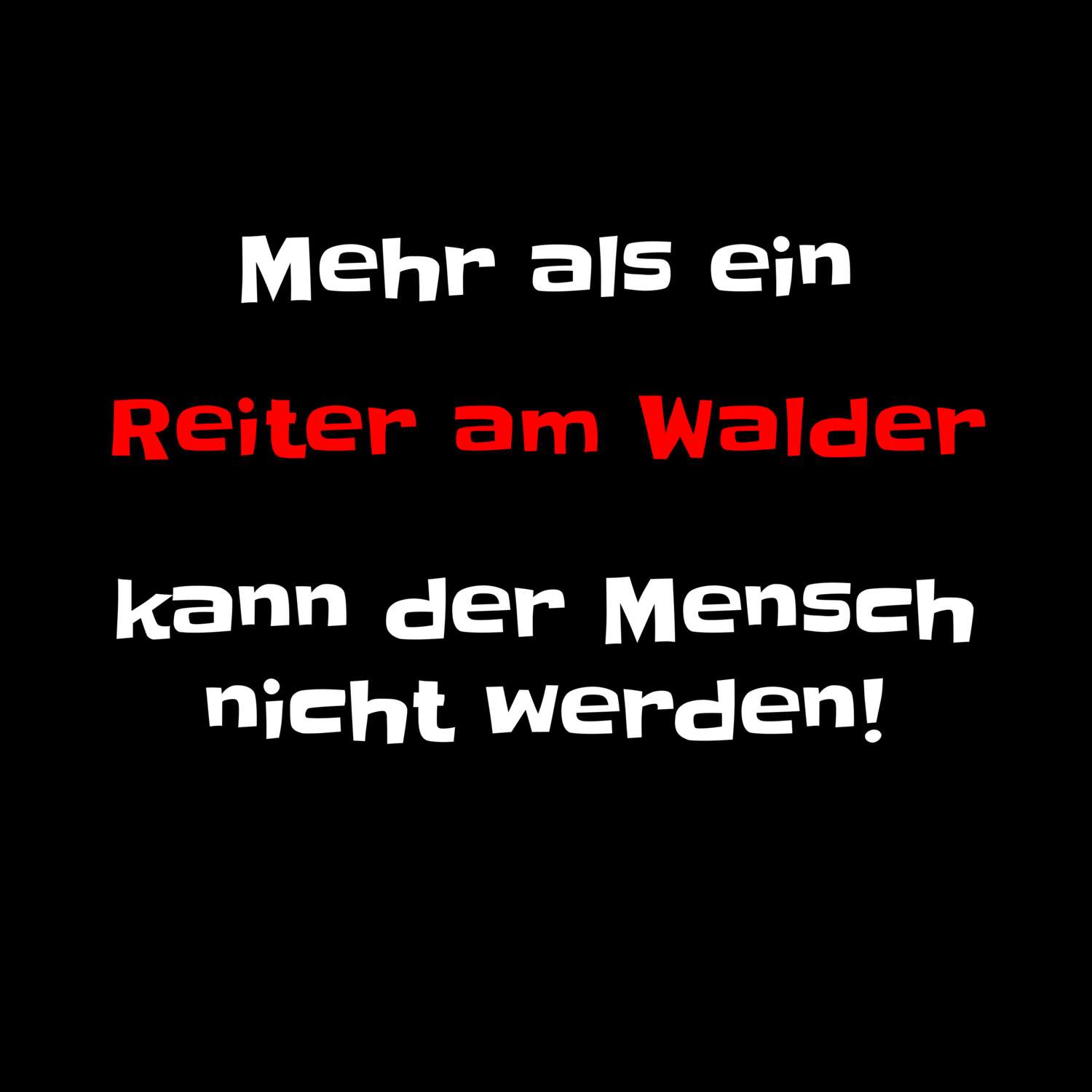 T-Shirt »Mehr als ein« für den Ort »Reiter am Wald«