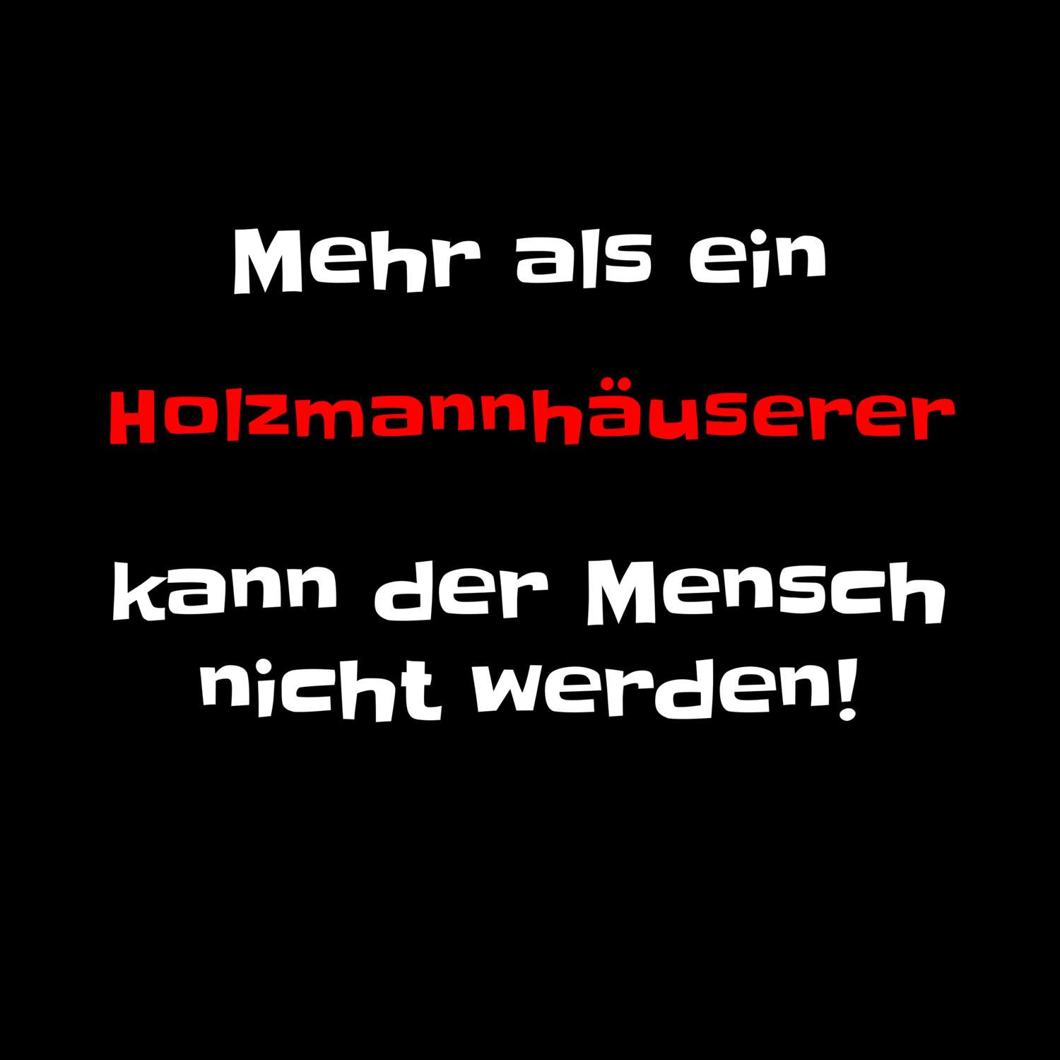 T-Shirt »Mehr als ein« für den Ort »Holzmannhäuser«