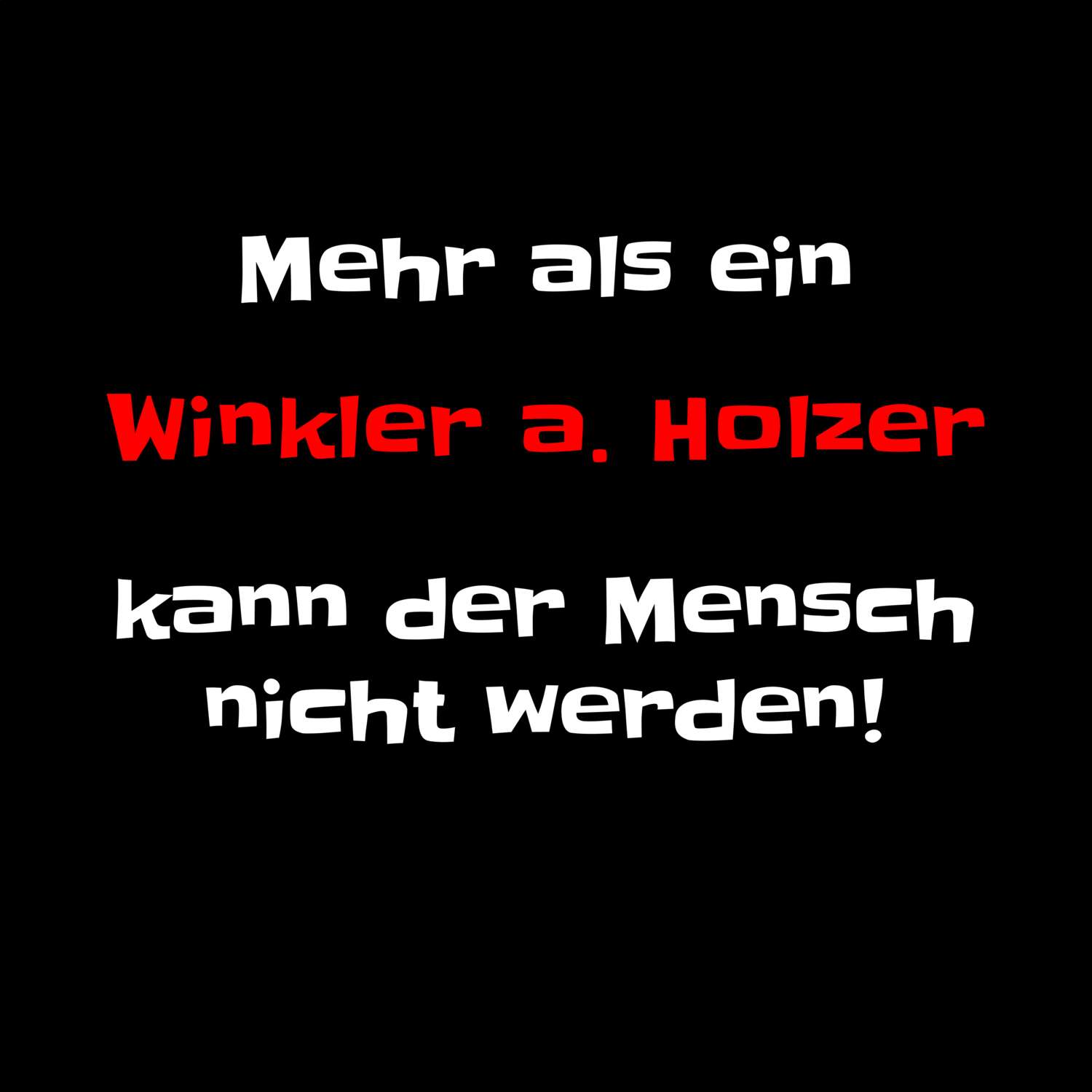 T-Shirt »Mehr als ein« für den Ort »Winkler a. Holz«