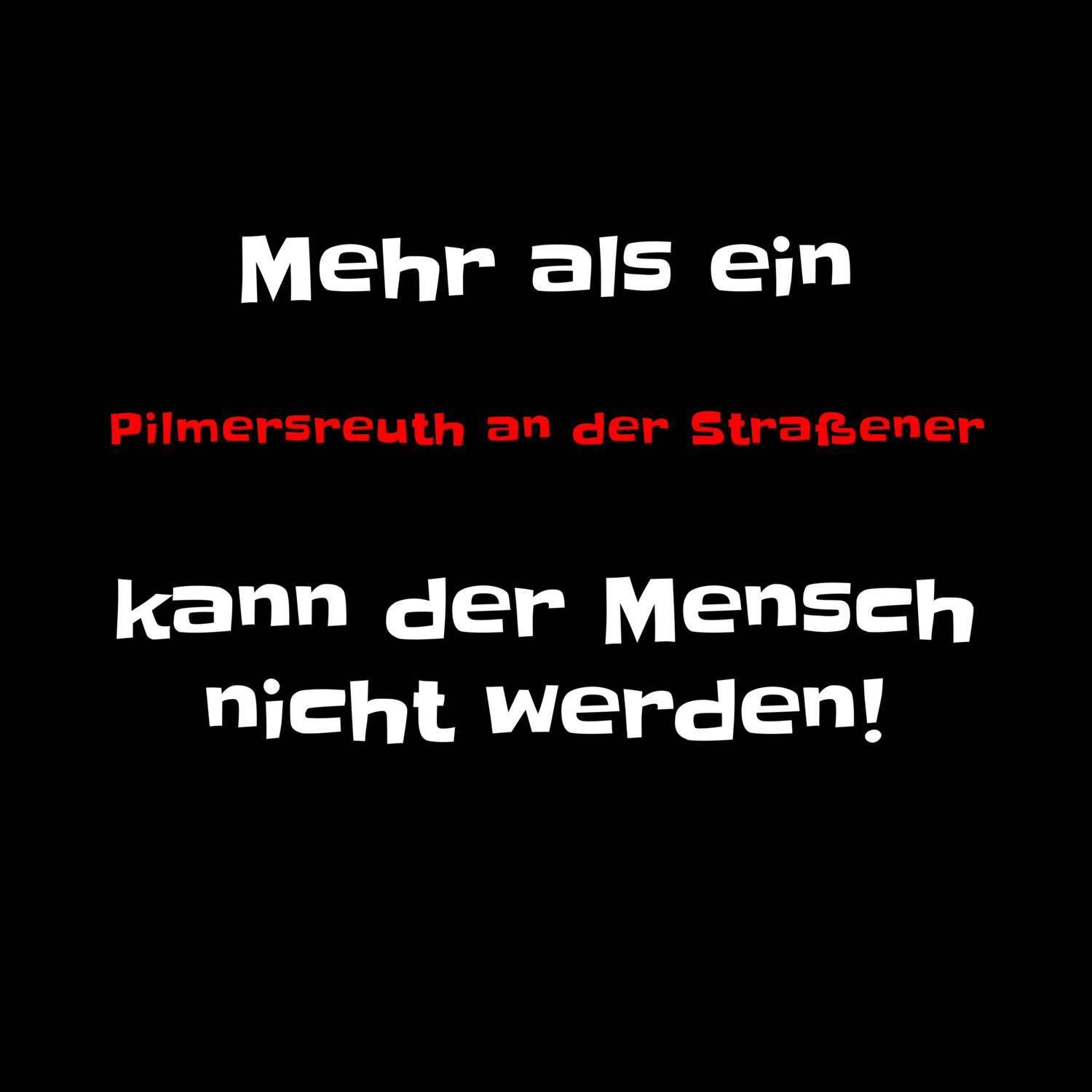 T-Shirt »Mehr als ein« für den Ort »Pilmersreuth an der Straße«