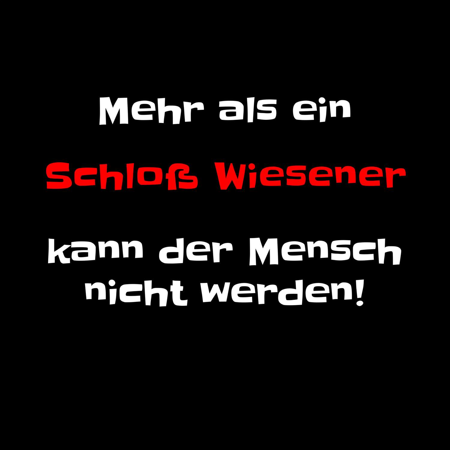 T-Shirt »Mehr als ein« für den Ort »Schloß Wiesen«