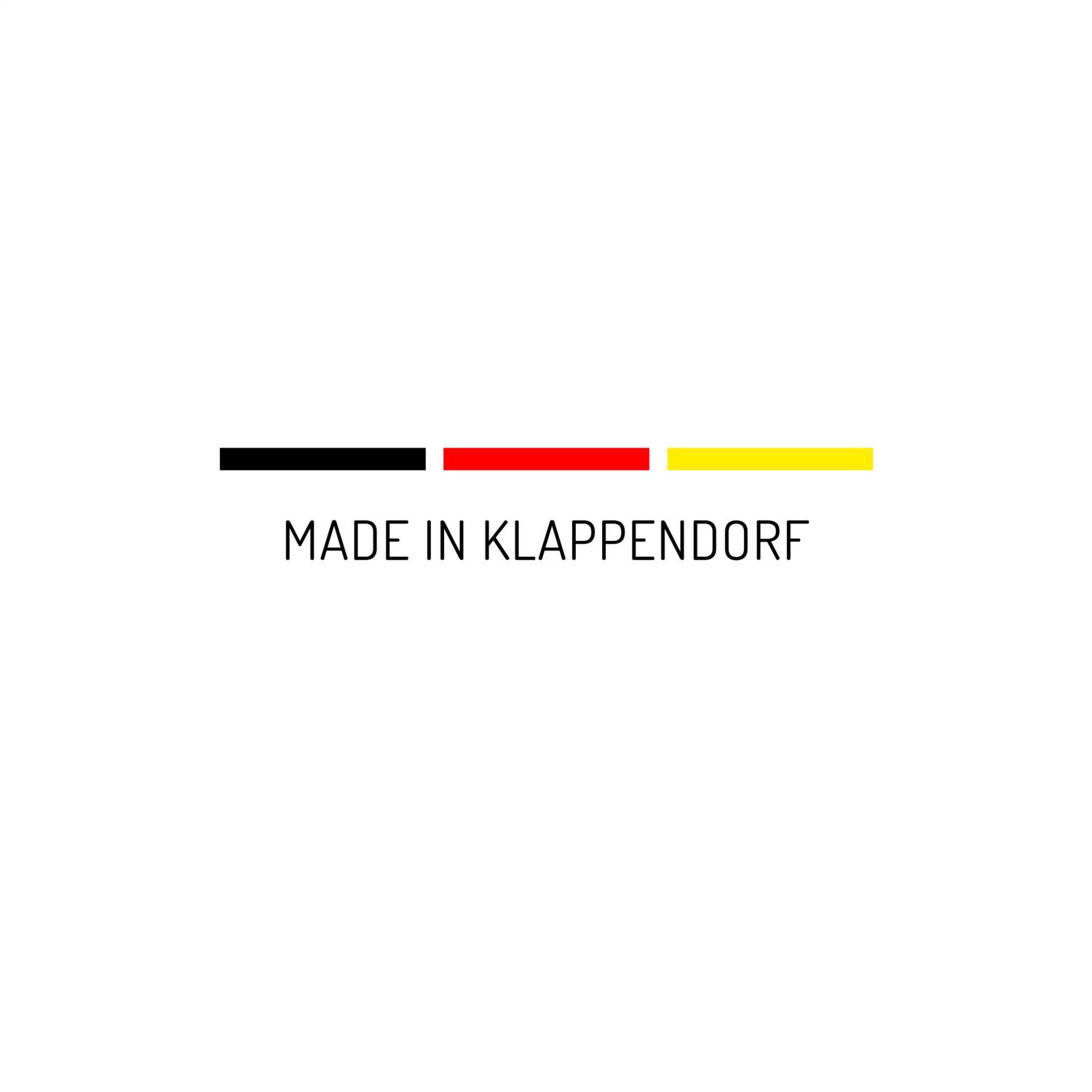 T-Shirt für Ort »Klappendorf«, Design »Made in«