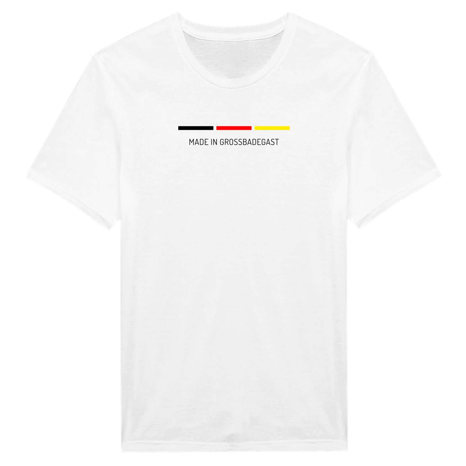 T-Shirt für Ort »Großbadegast«, Design »Made in«