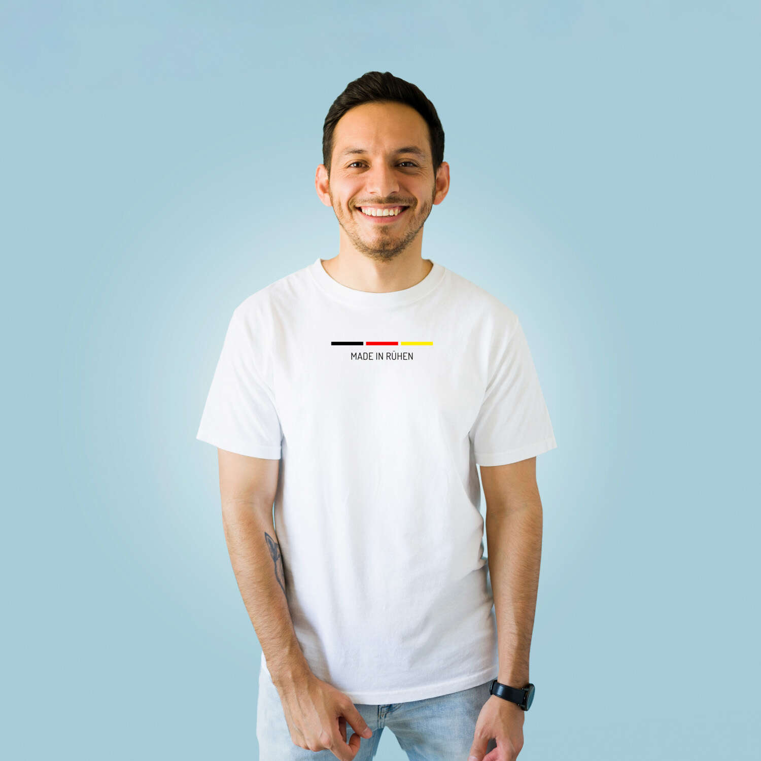 T-Shirt für Ort »Rühen«, Design »Made in«