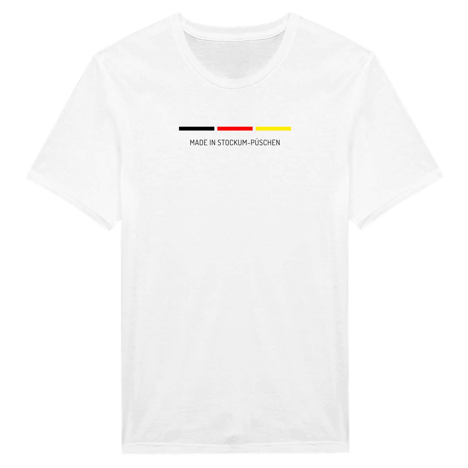 T-Shirt für Ort »Stockum-Püschen«, Design »Made in«