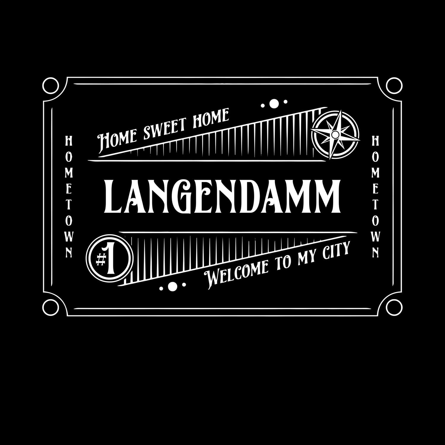 T-Shirt »Rockabilly« für den Ort »Langendamm«