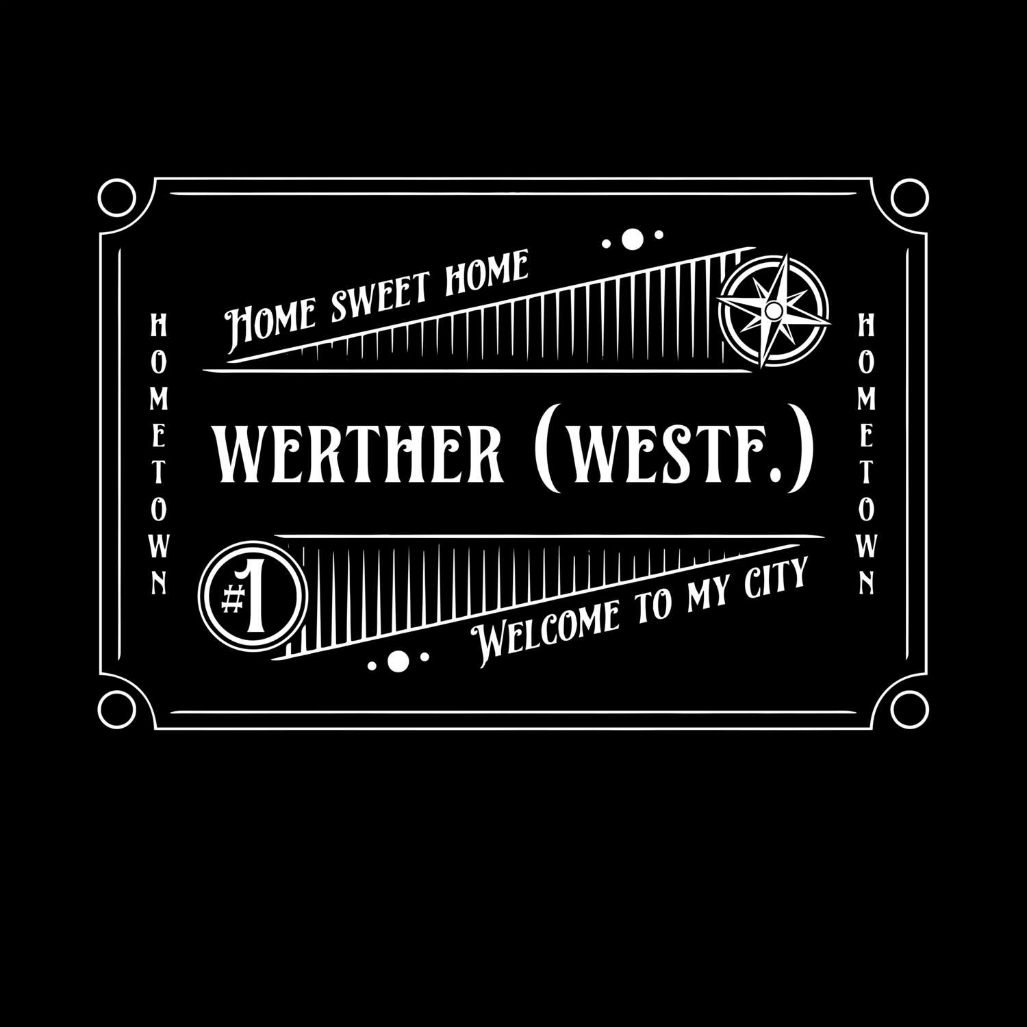 T-Shirt »Rockabilly« für den Ort »Werther (Westf.)«