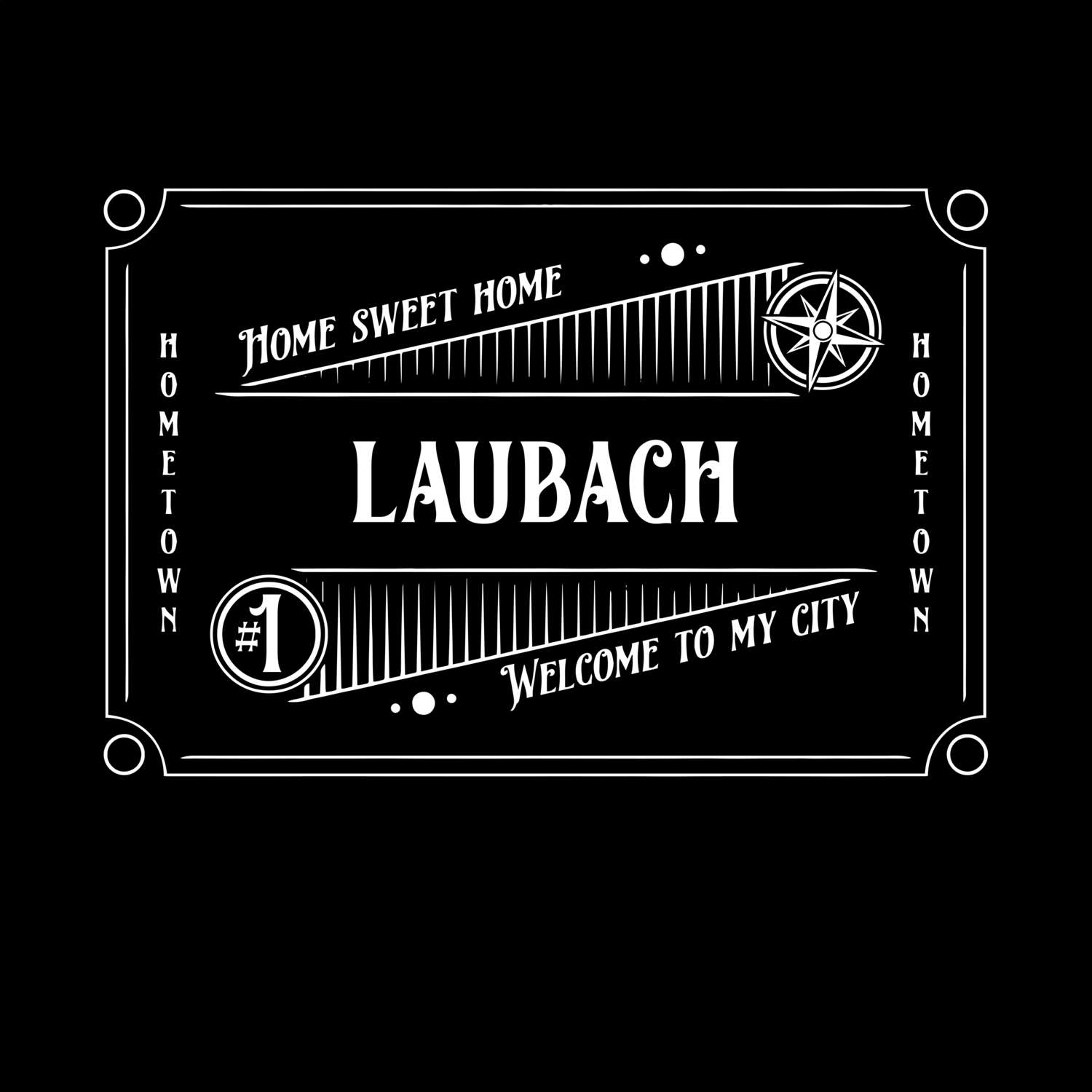 T-Shirt »Rockabilly« für den Ort »Laubach«