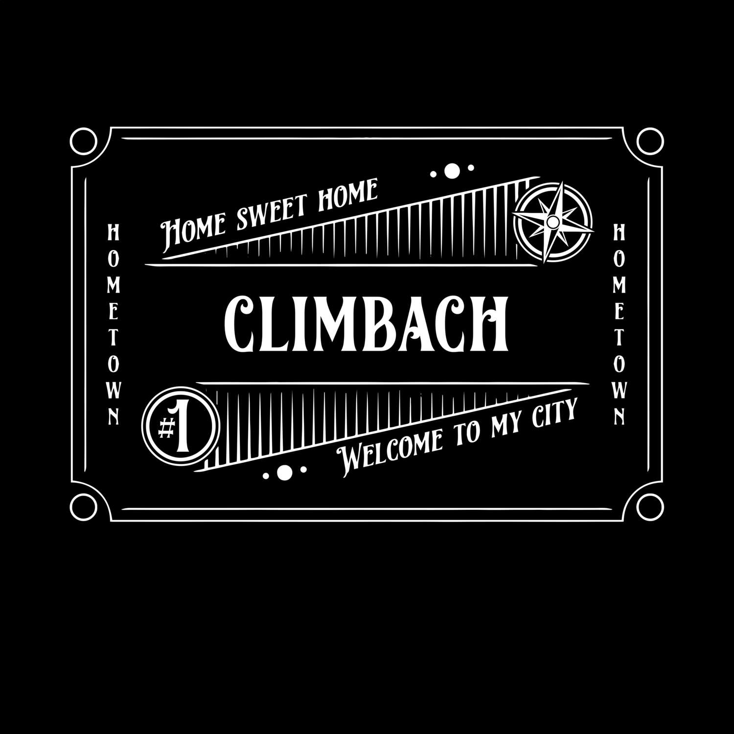 T-Shirt »Rockabilly« für den Ort »Climbach«