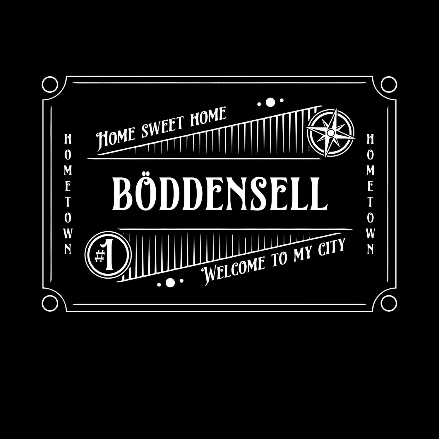 T-Shirt »Rockabilly« für den Ort »Böddensell«