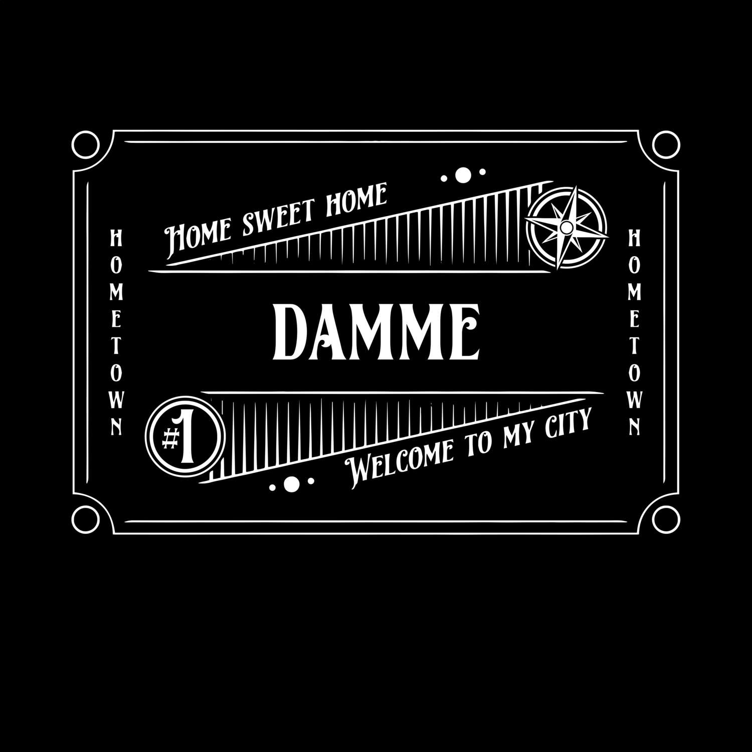 T-Shirt »Rockabilly« für den Ort »Damme«