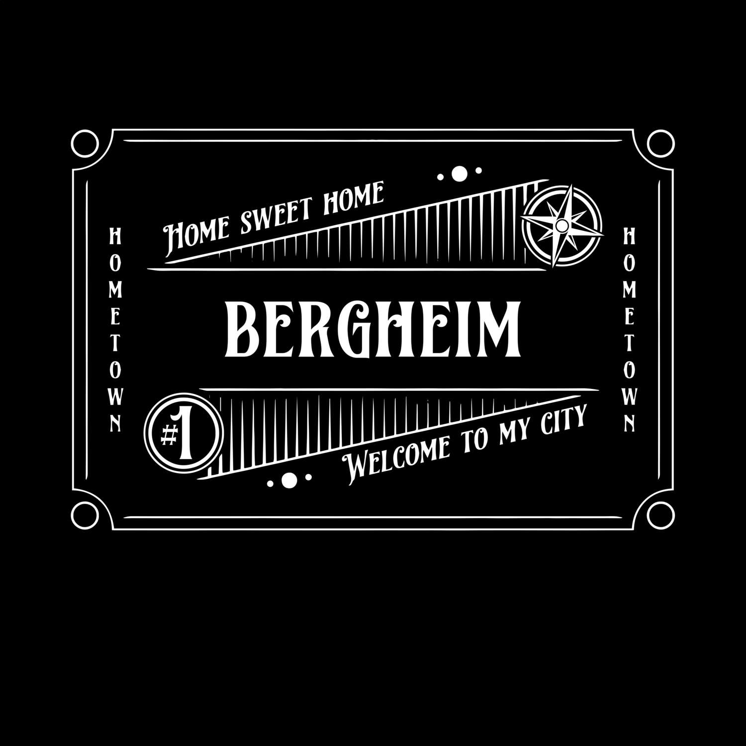 T-Shirt »Rockabilly« für den Ort »Bergheim«