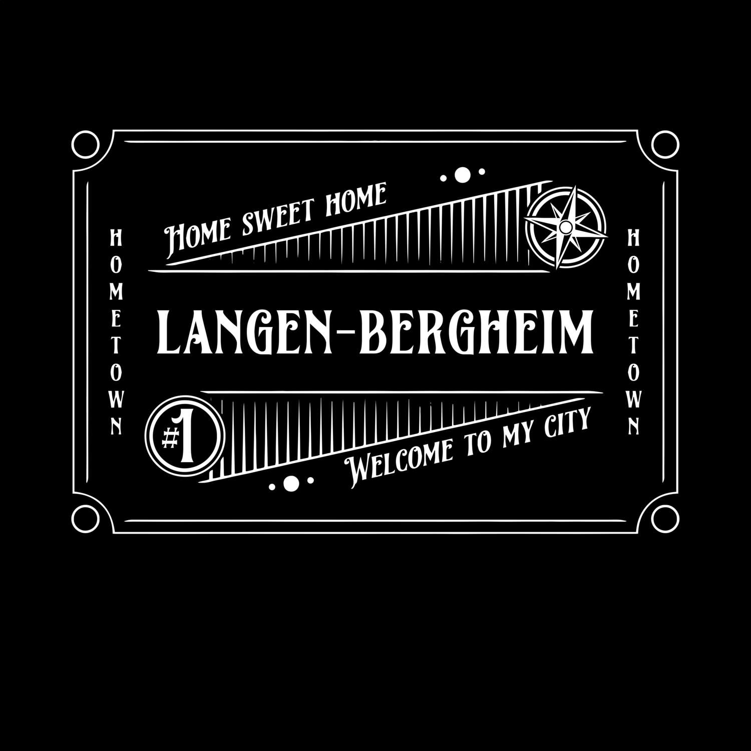 T-Shirt »Rockabilly« für den Ort »Langen-Bergheim«