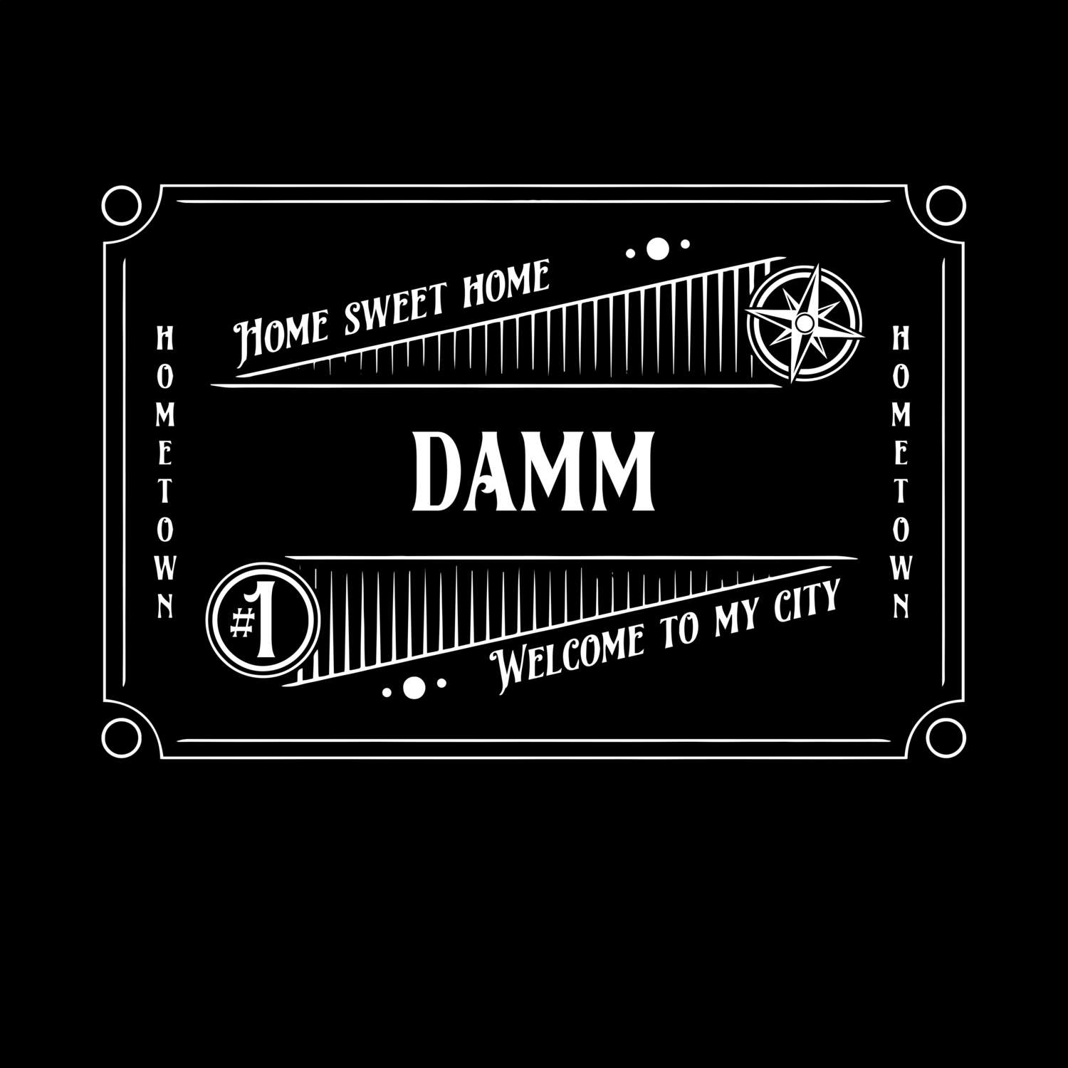 T-Shirt »Rockabilly« für den Ort »Damm«