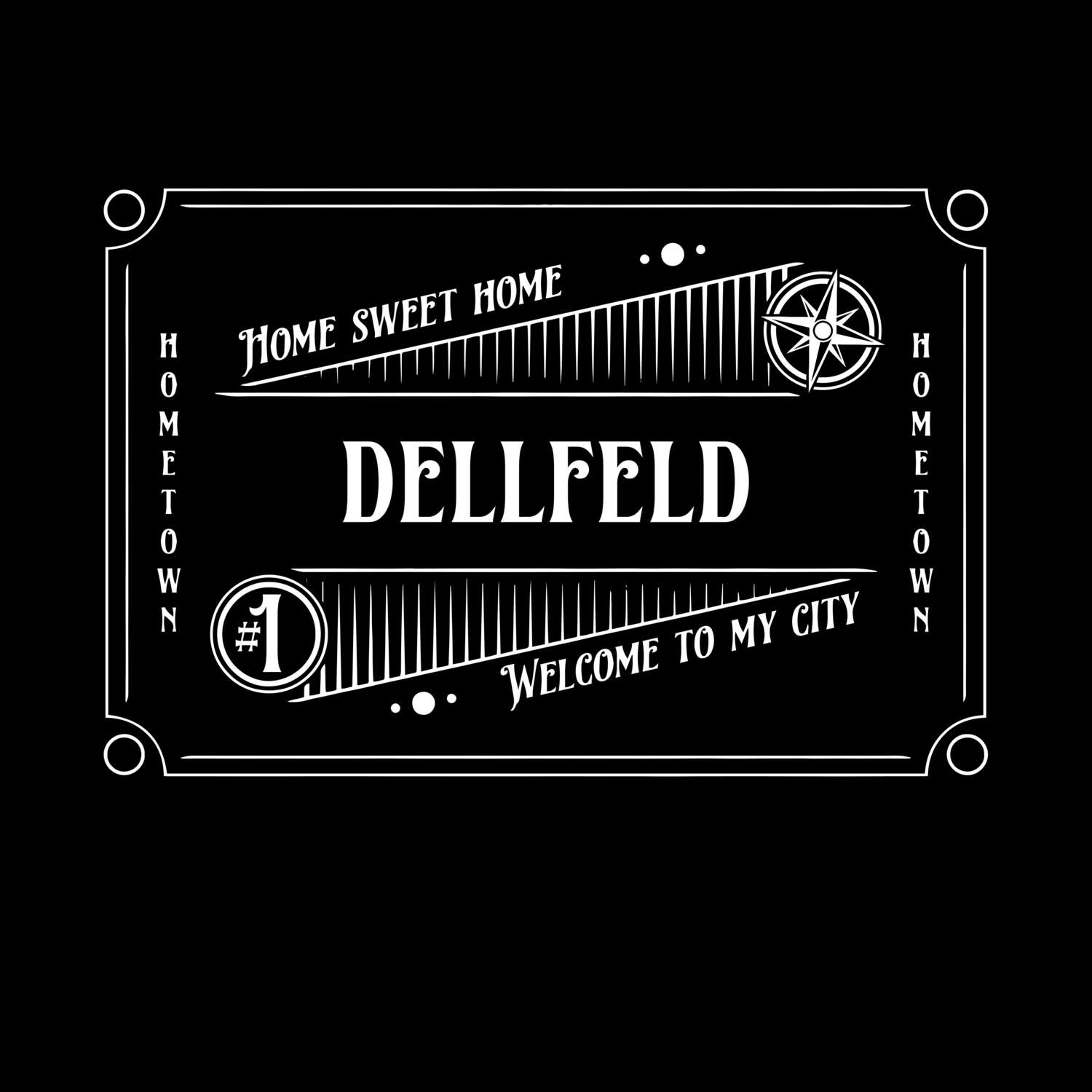 T-Shirt »Rockabilly« für den Ort »Dellfeld«