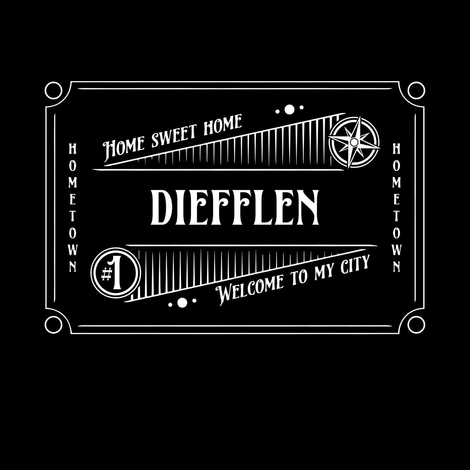 T-Shirt »Rockabilly« für den Ort »Diefflen«